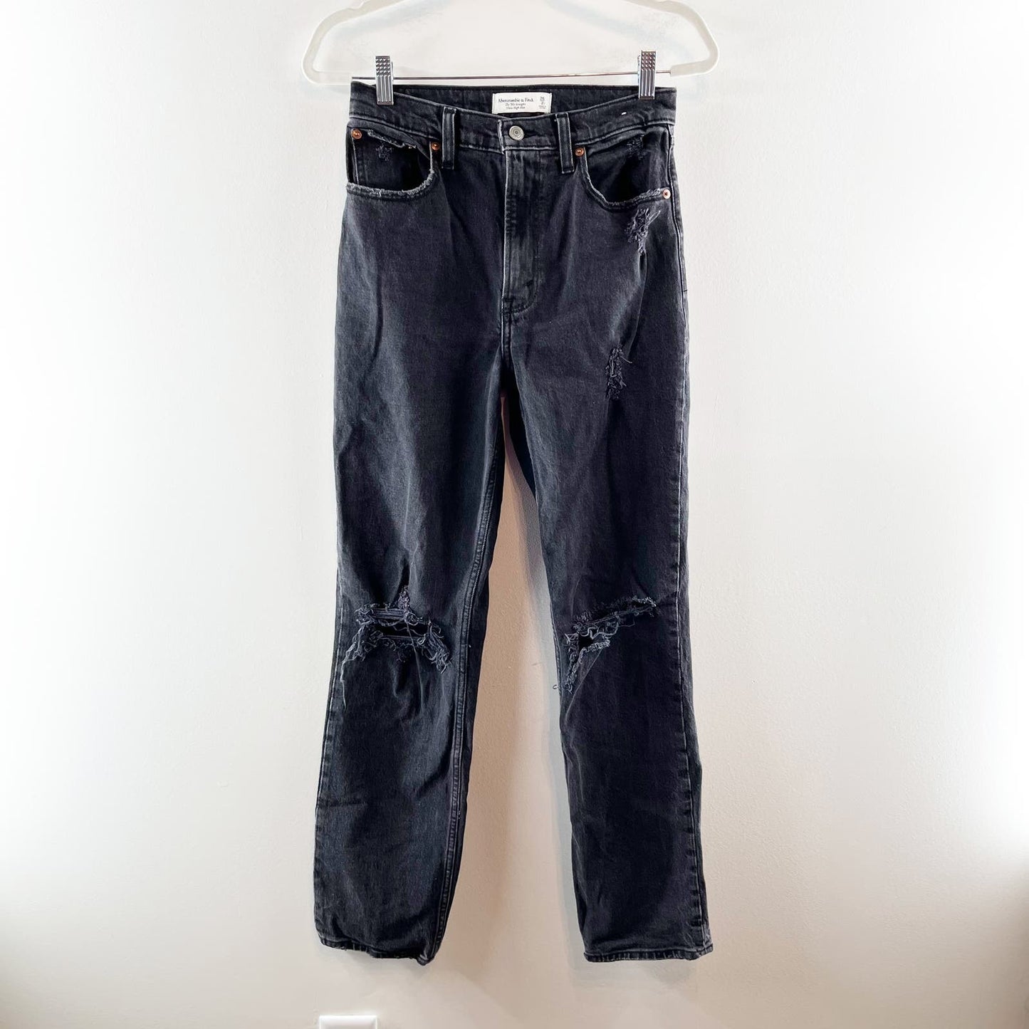 Abercrombie & Fitch The '90's Straight Ultra High Rise Jeans Black 2