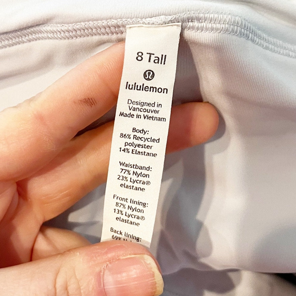 Lululemon Pace Rival Skirt No Panels 15" Mini Tropical Shadow Starlight White 8