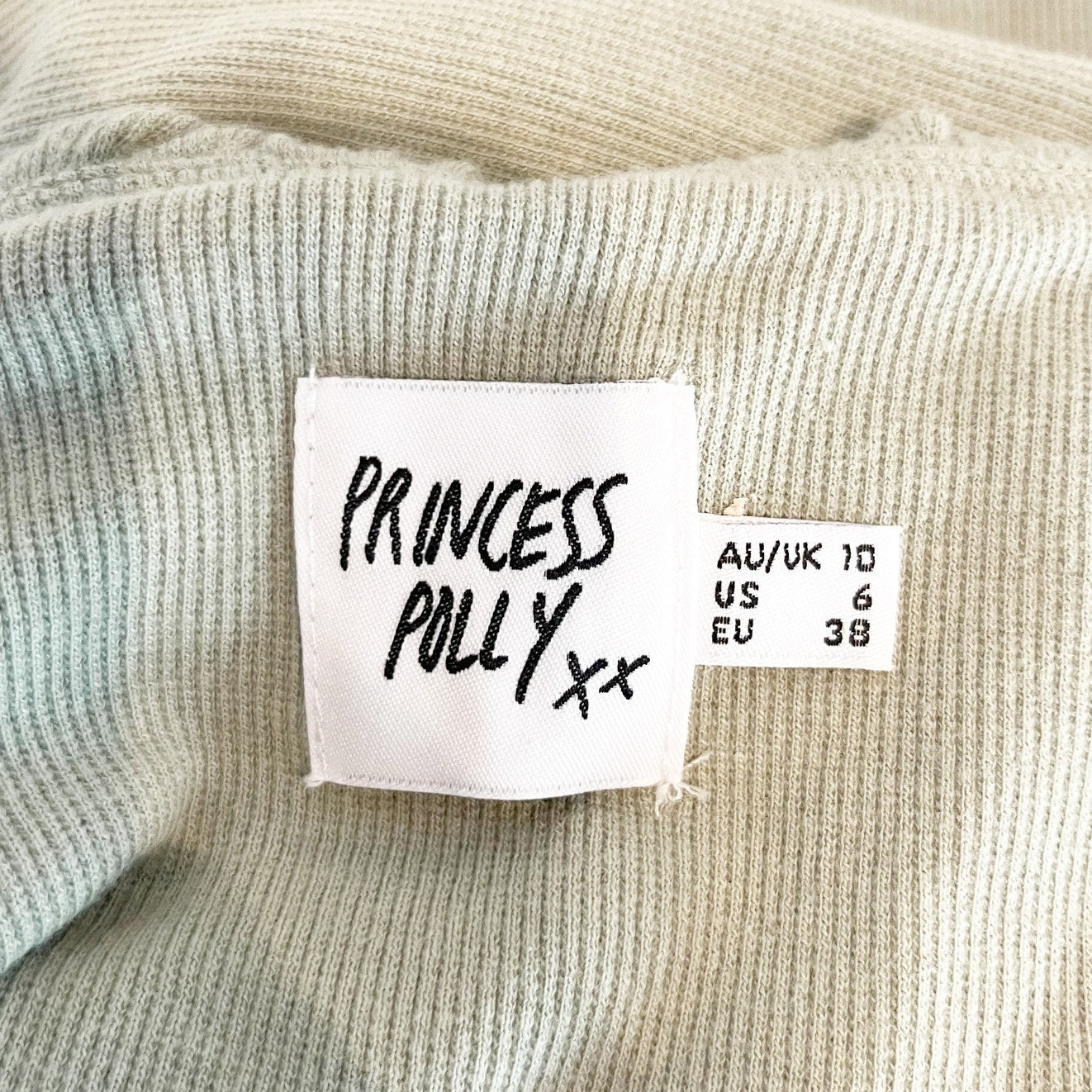 Princess Polly Ribbed Long Sleeve Sweetheart Ruched Neckline Mini Dress Green 6