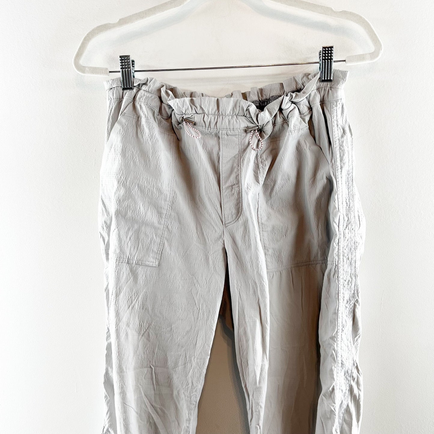Athleta Pull On Trekkie Paper Bag Ankle Pants Galactic Grey 12