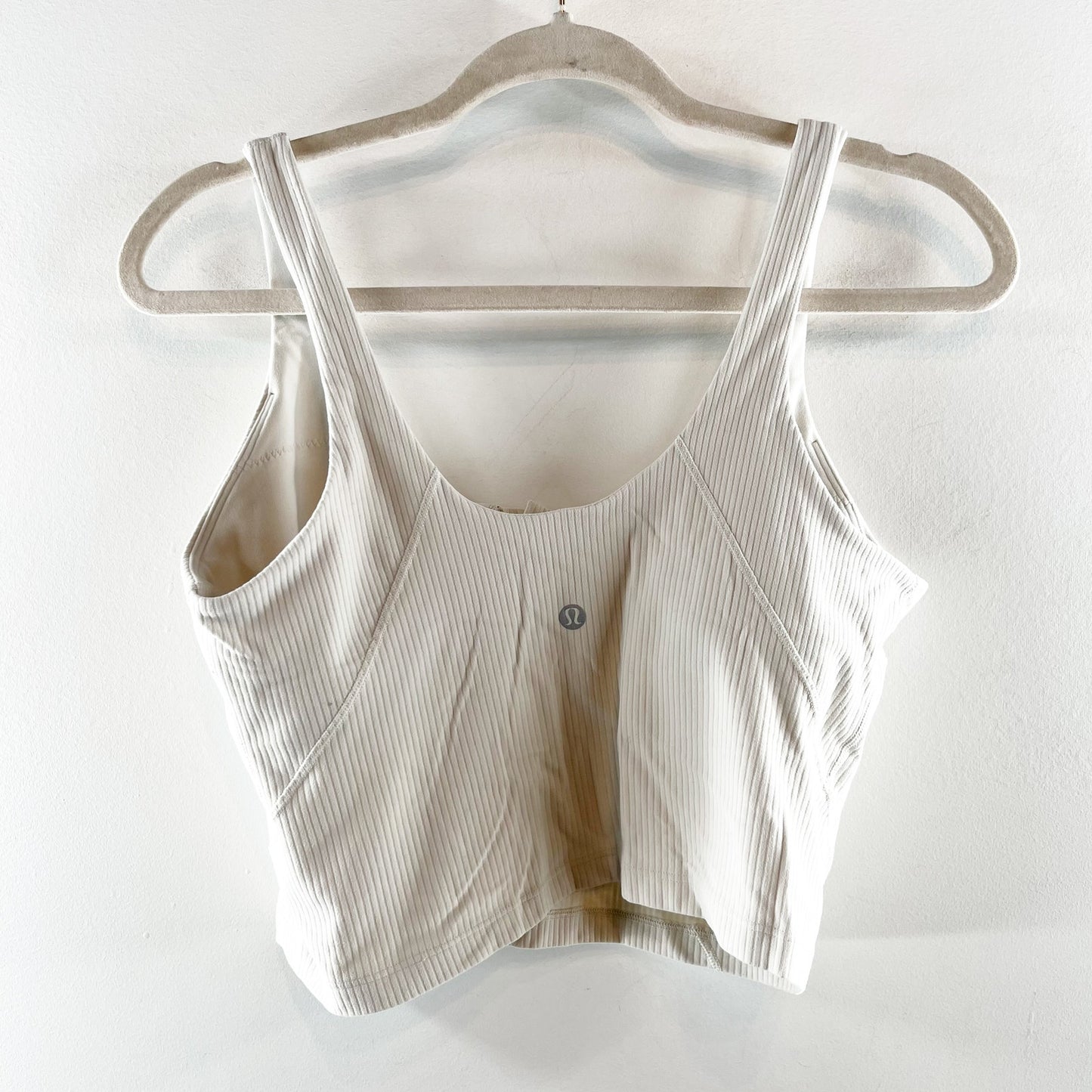 Lululemon Align Ribbed Henley Cropped Tank Top Bone Cream White 10