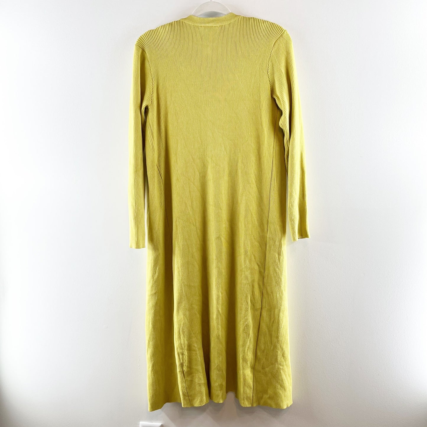 Saturday Sunday Anthropologie Ribbed Midi Dress and Cardigan Sweater Set Green