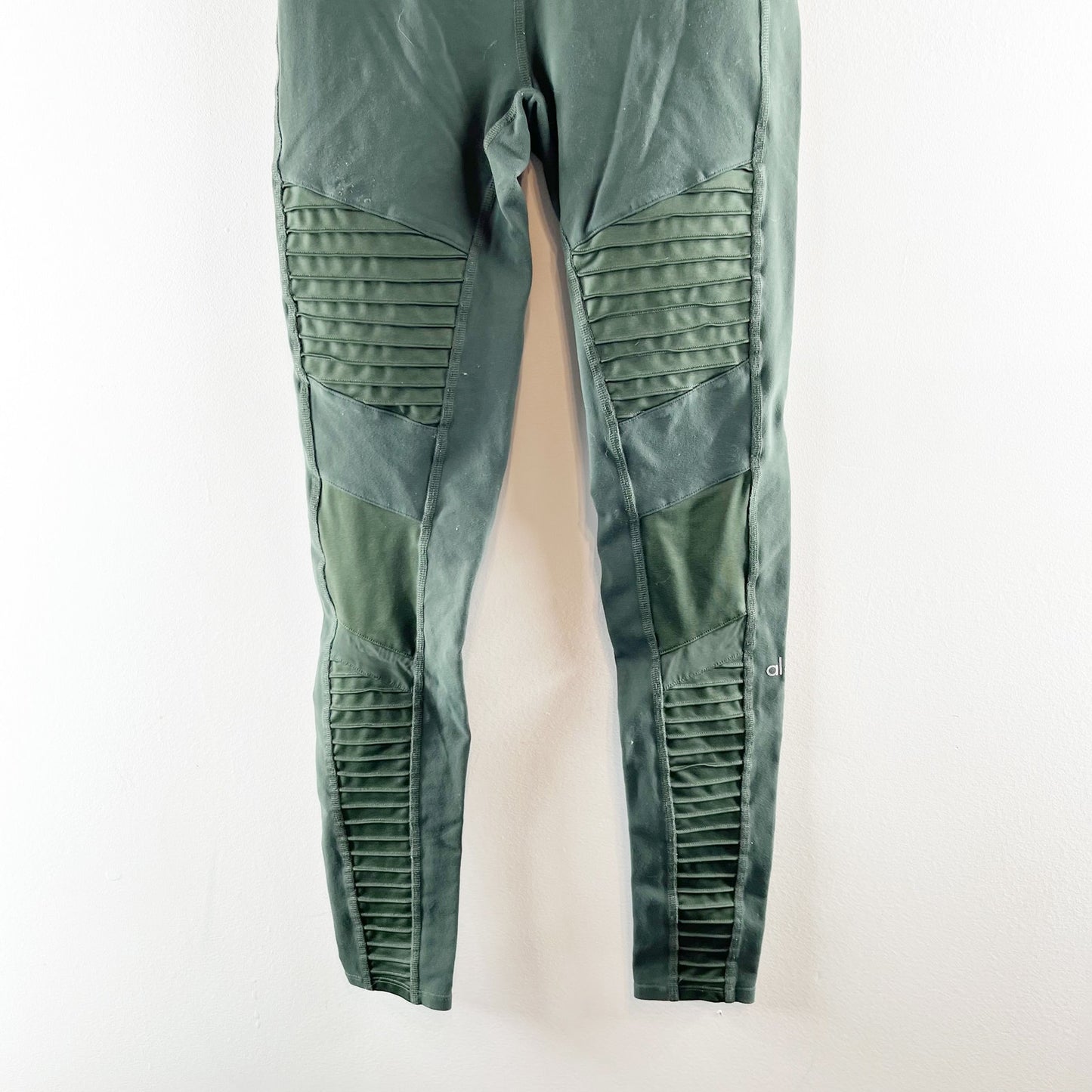 Alo Yoga Moto Leggings Pants Green Small