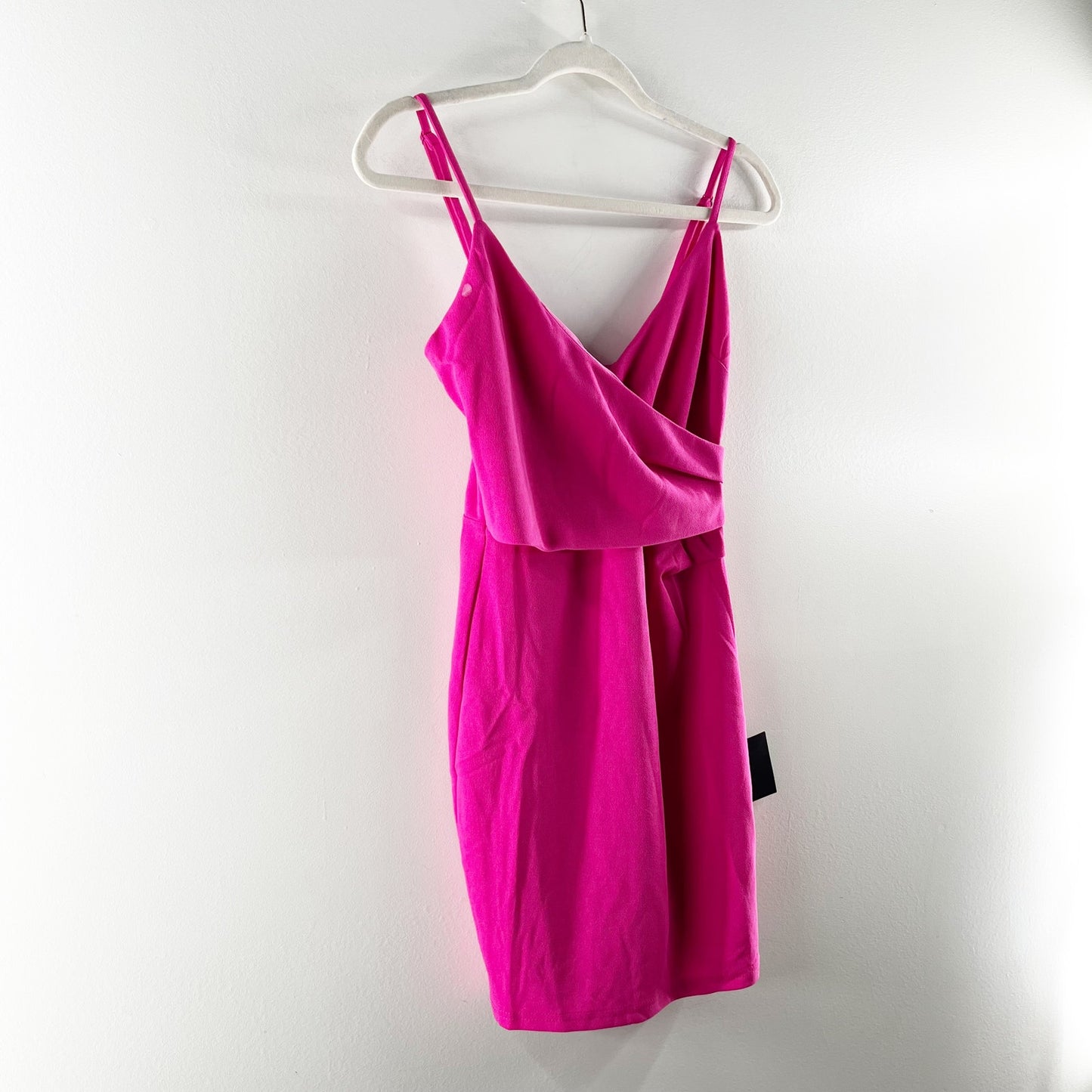Lulus Feeling Flattered Wrap Front Bodycon Mini Dress Pink Small