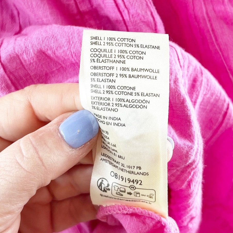 Free People Cotton Foldover Waist Mini Skirt Pink XL