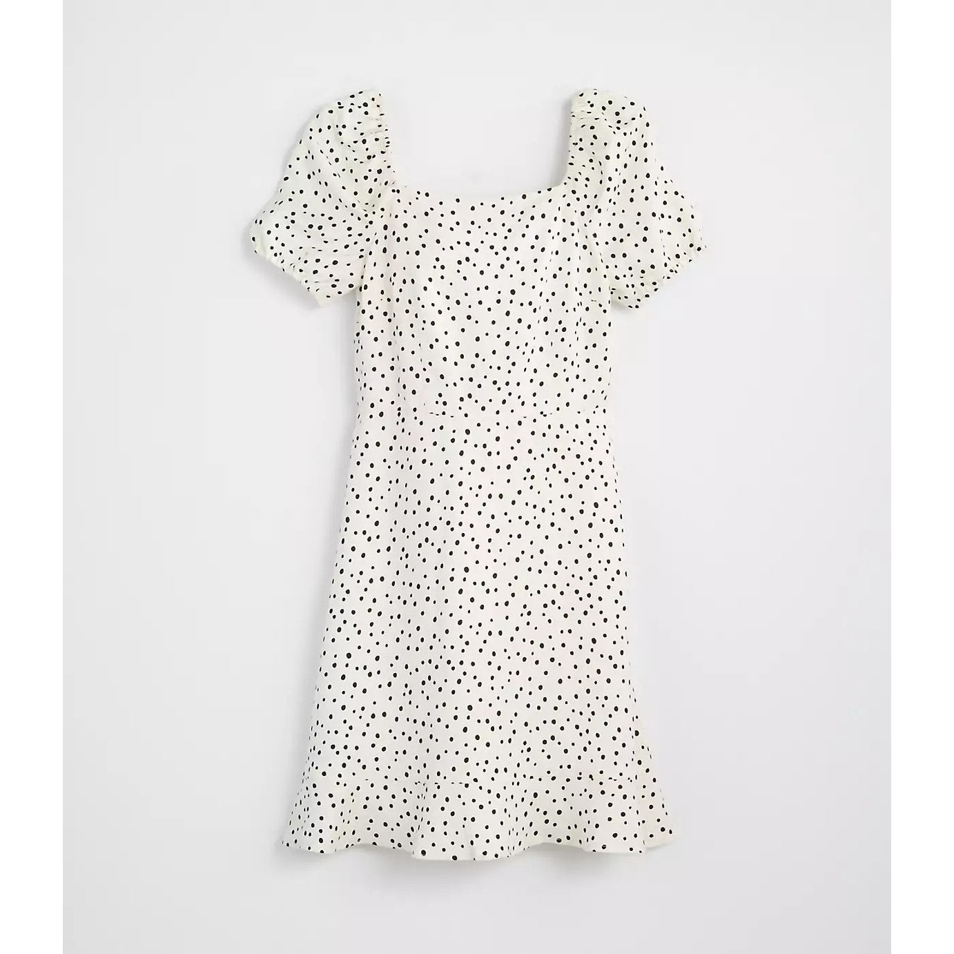 LOFT Petite Polka Dotted Short Flutter Sleeve Mini Dress White 12 Petite
