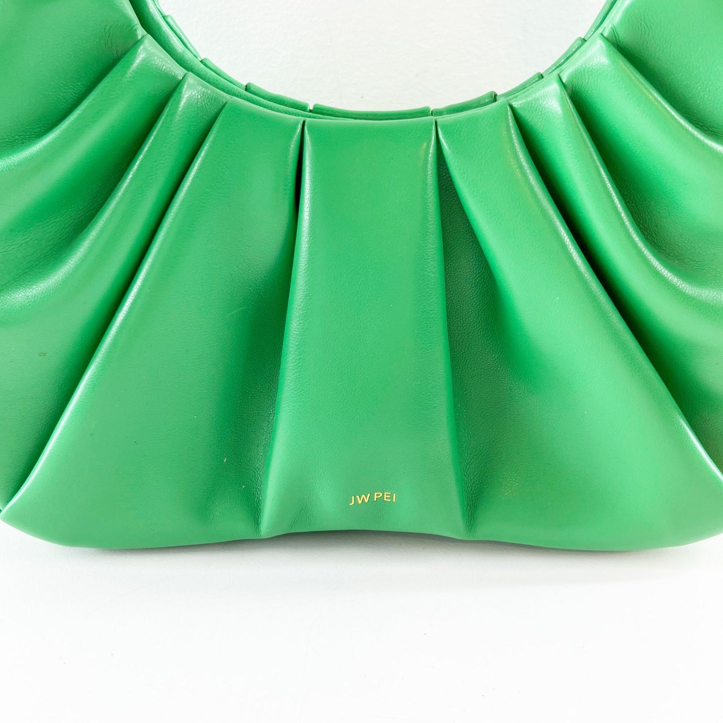 JW PEI Gabbi Ruched Vegan Leather Shoulder Bag Purse Grass Green