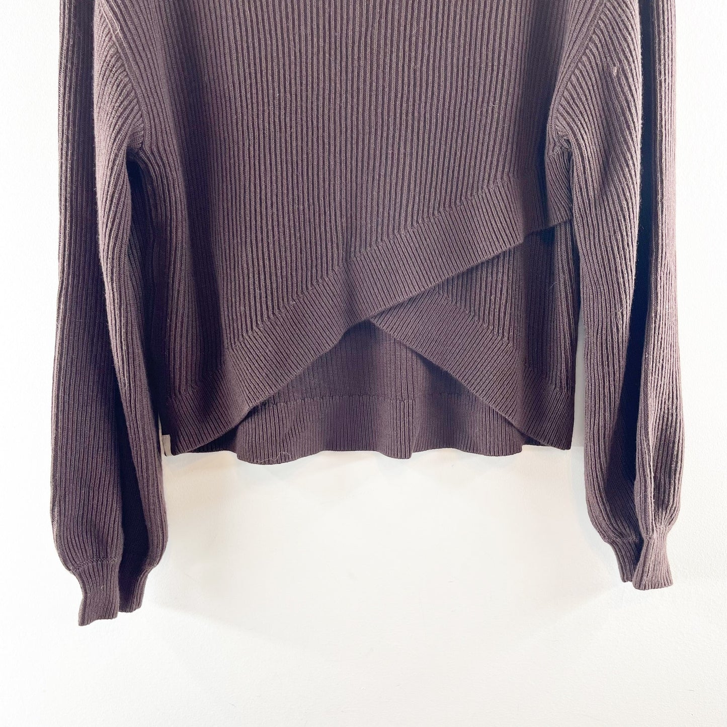 Lululemon Long Sleeve Boxy Reversible Crossover Sweater Espresso Brown 6