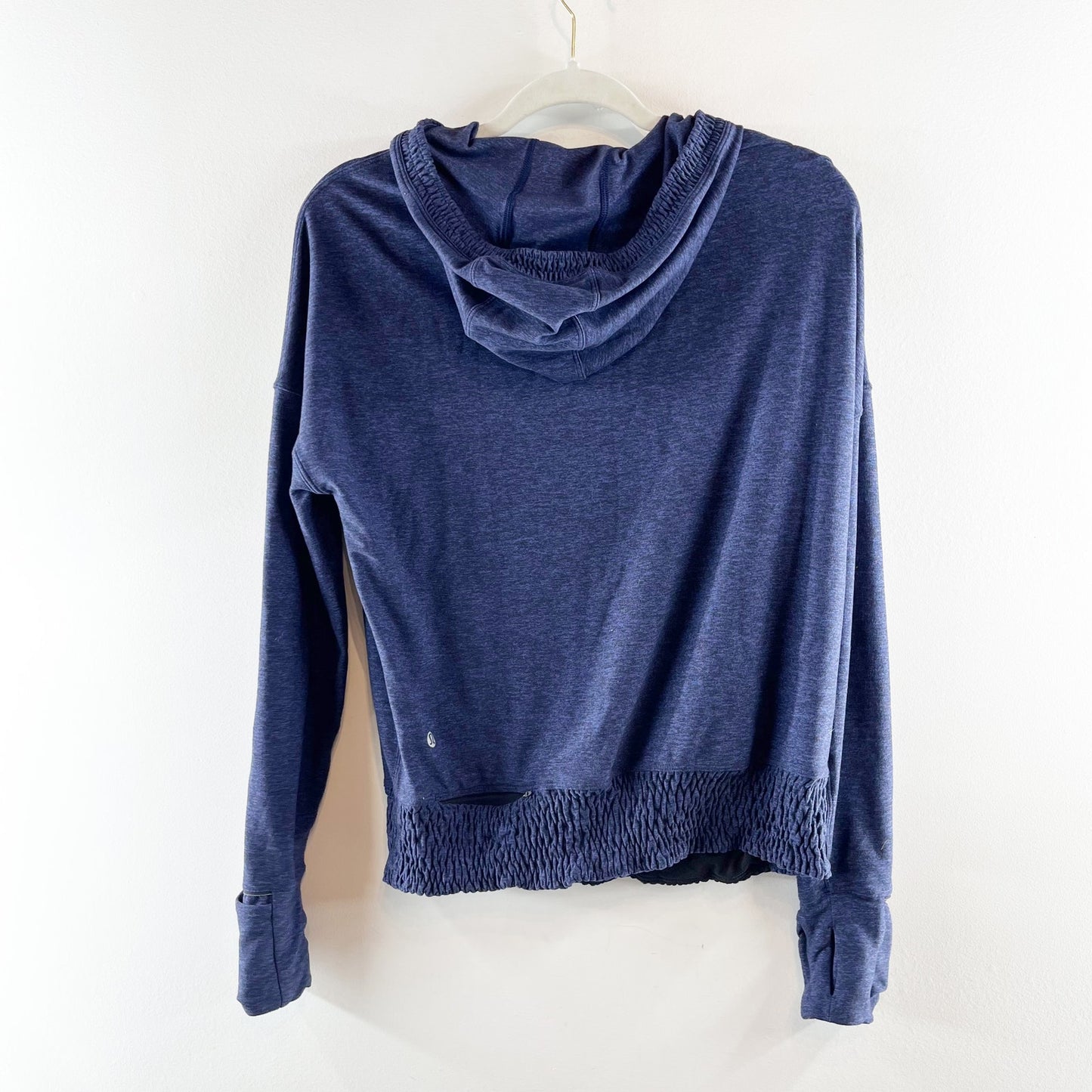 Lululemon Athletica Lead The Pack Hoodie Heathered Navy Blue Black 6
