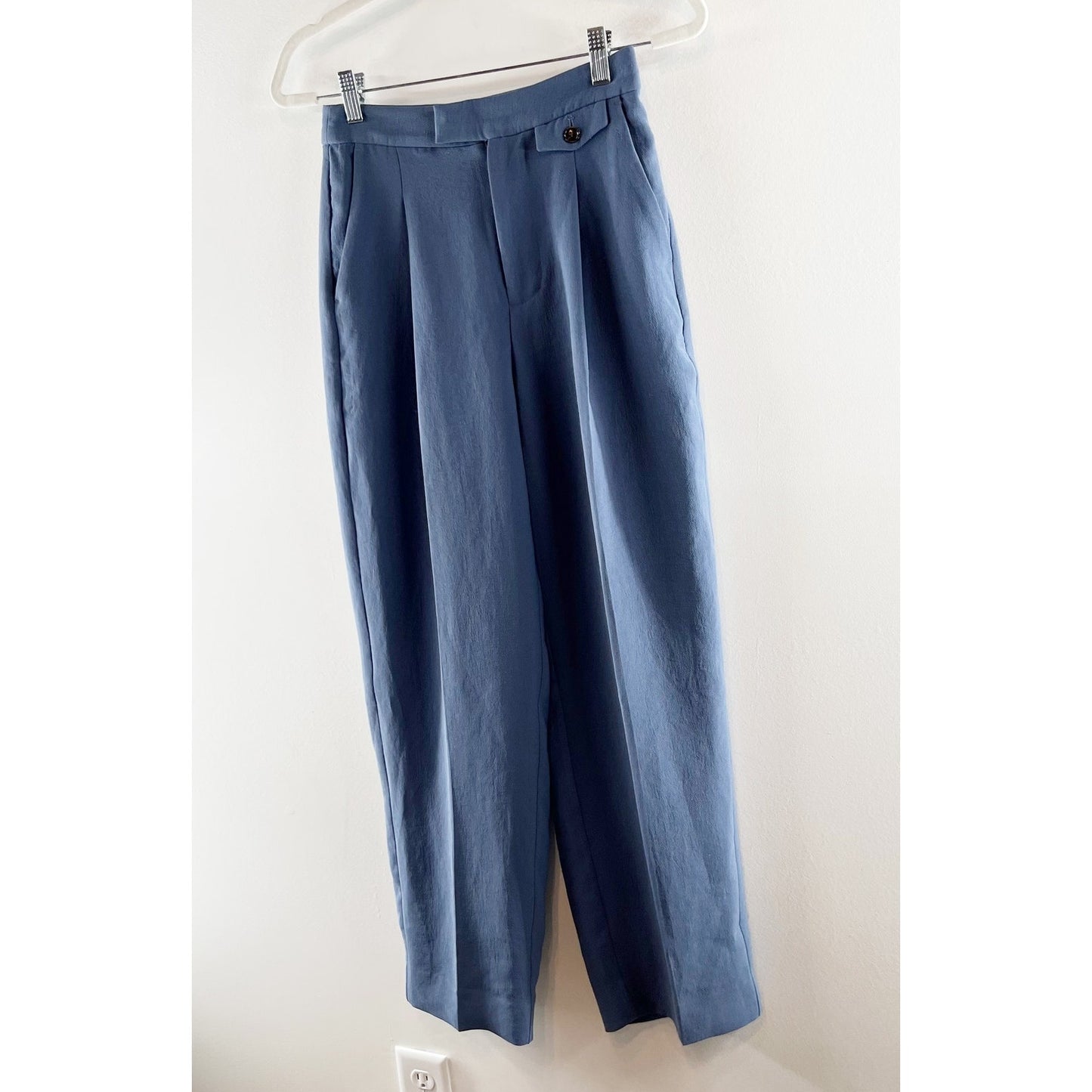 Madewell The Rosedale High-Rise Straight Relaxed Crepe Pleated Pant Nighttime 00