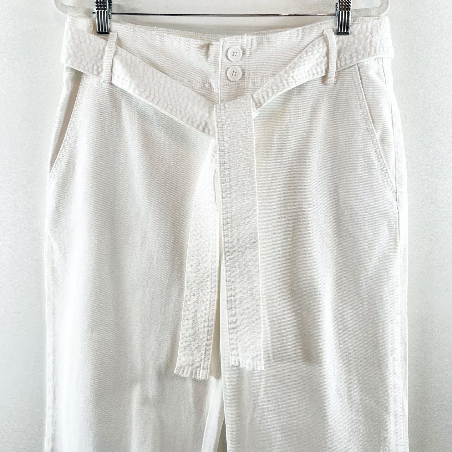 A New Day High Rise Wide Leg Belted Trouser Pants White 16