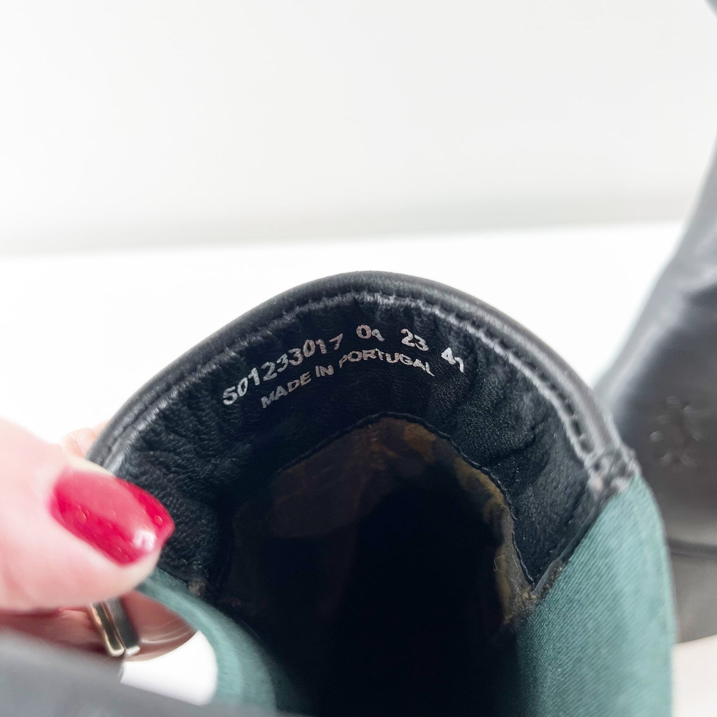 Fly London Leather Arkansas Wedge Pull On Boots Booties Black 10