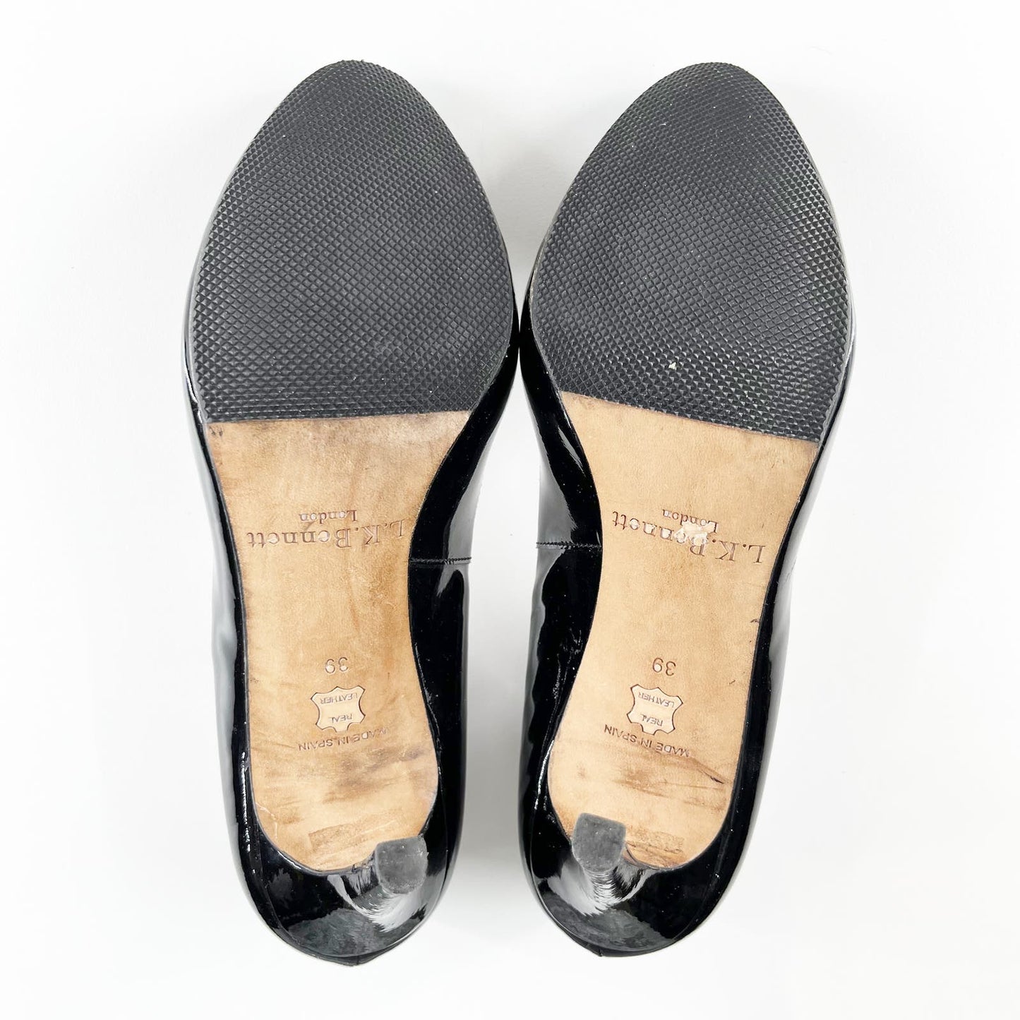 L.K. Bennett Patent Stilletto Pump Heels Black 39 / 9