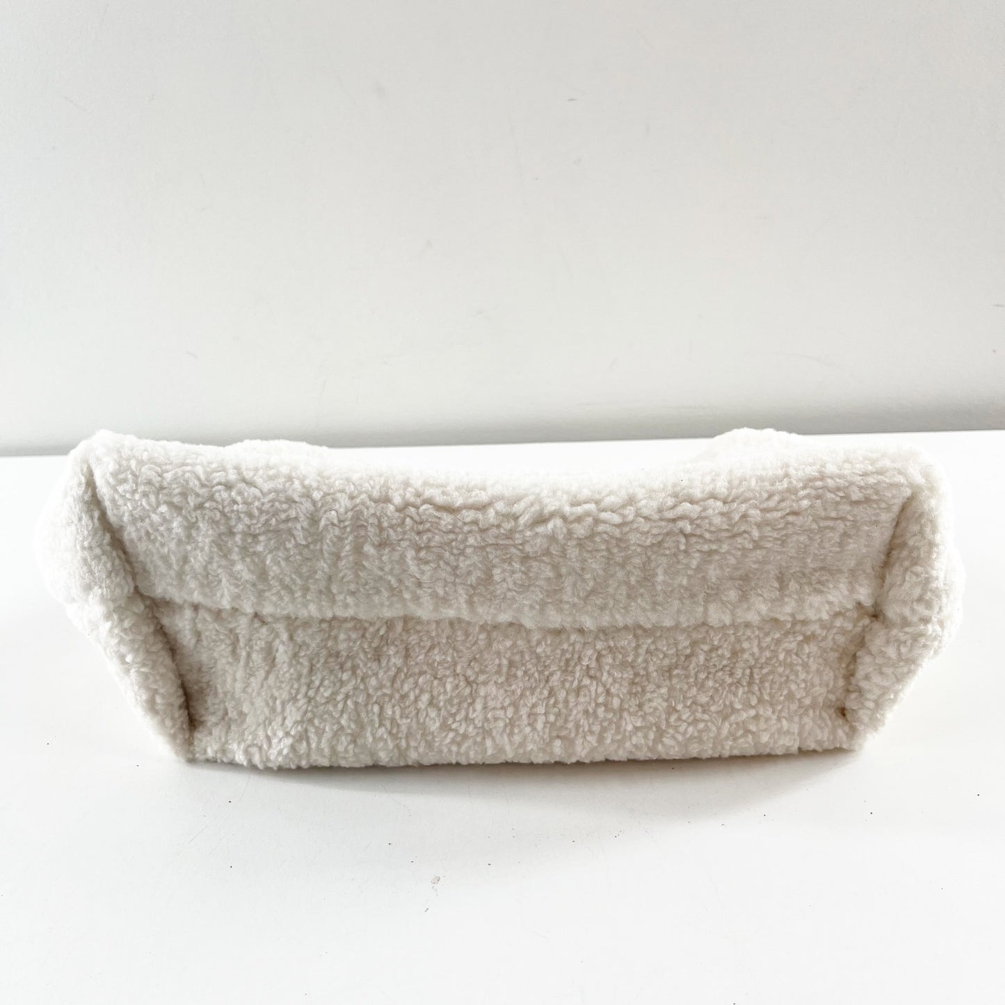 Ah Dorned Sherpa Flap Clutch Purse Wallet Ivory Cream