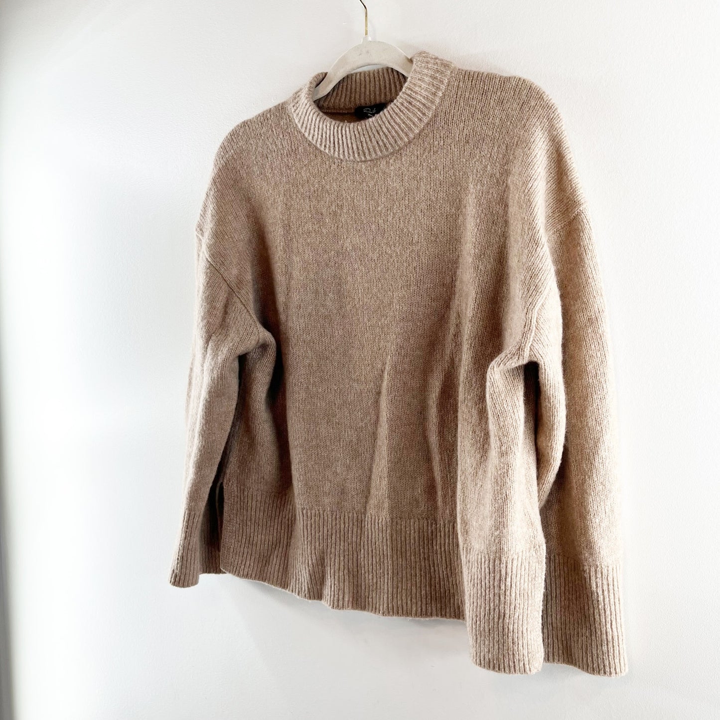 Rails Miranda Cashmere Silk Blend Long Sleeve Pullover Sweater Oatmeal XS