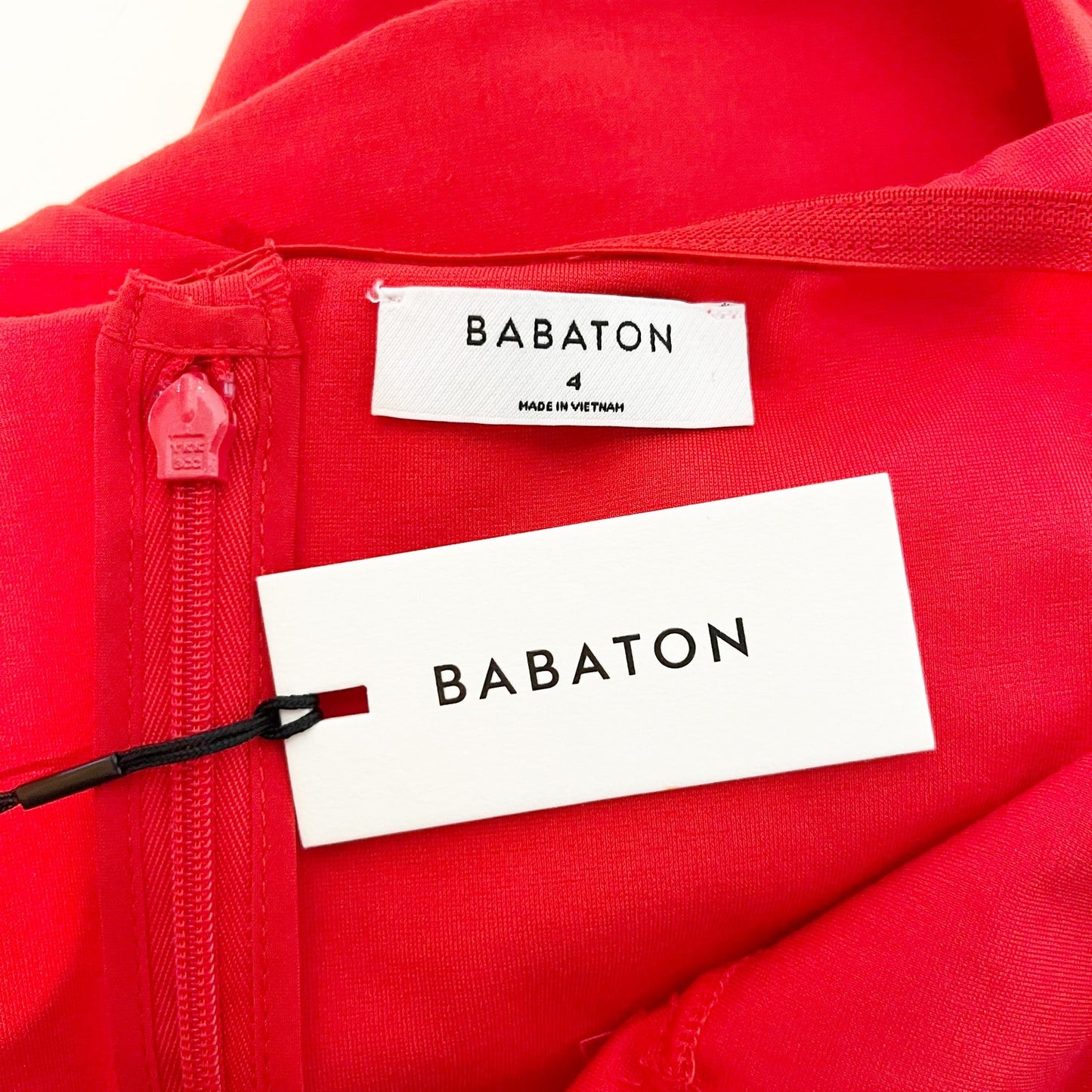 Babaton by Aritzia Emry Off The Shoulder Ruffle Trim Bodycon Mini Dress Red US 4