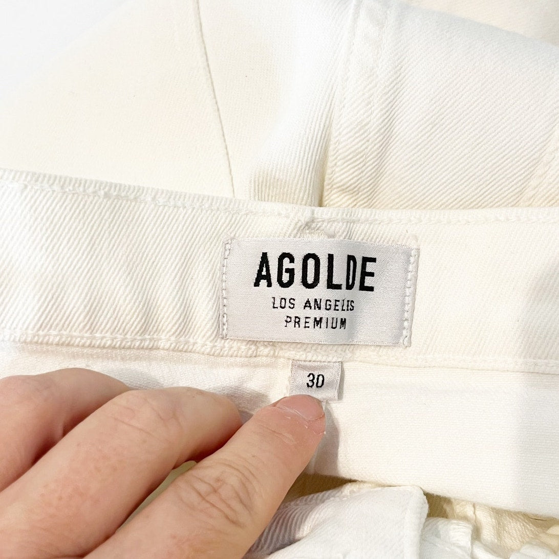 AGOLDE Sophie Crop High Rise Skinny Slim Jeans White 30 / 10