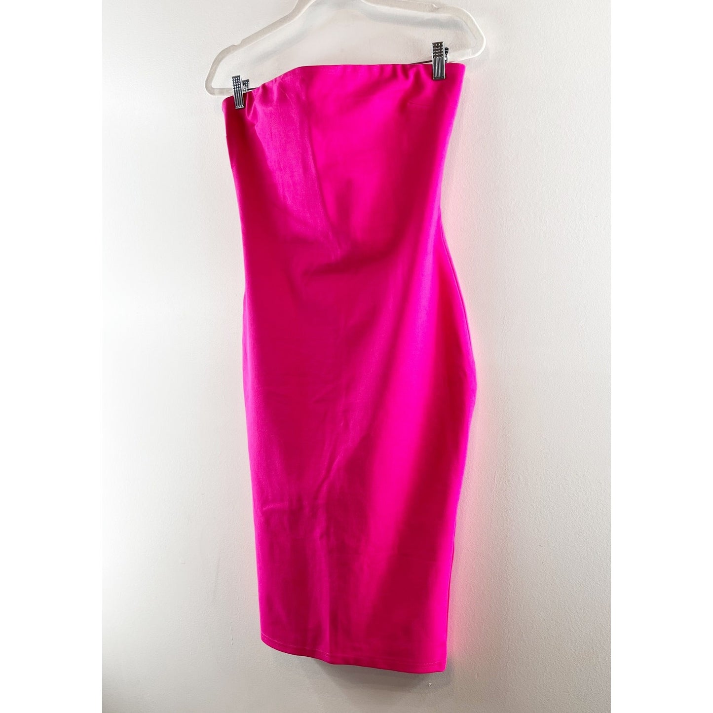 Superdown Lilian Strapless Tube Midi Dress Hot Pink Large