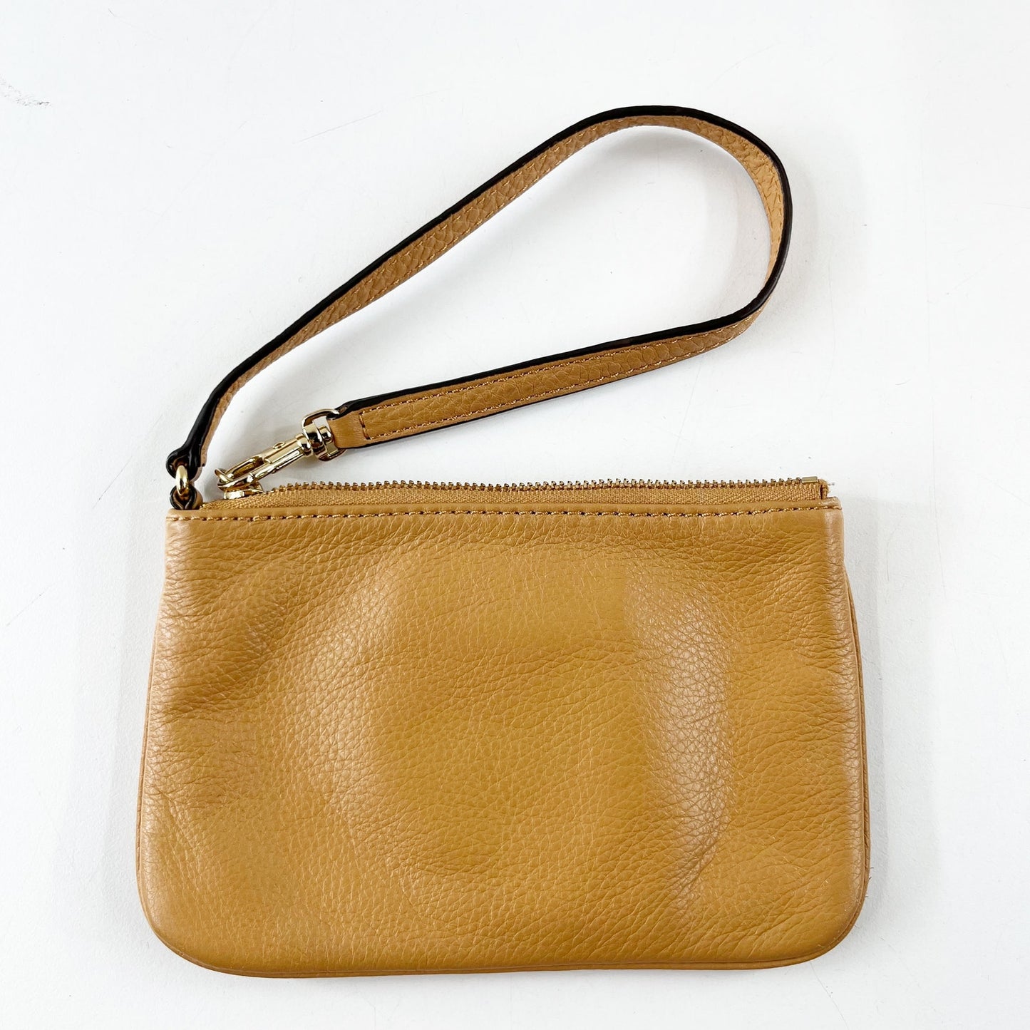 Michael Kors Fulton Zip Leather Wristlet Wallet Gold