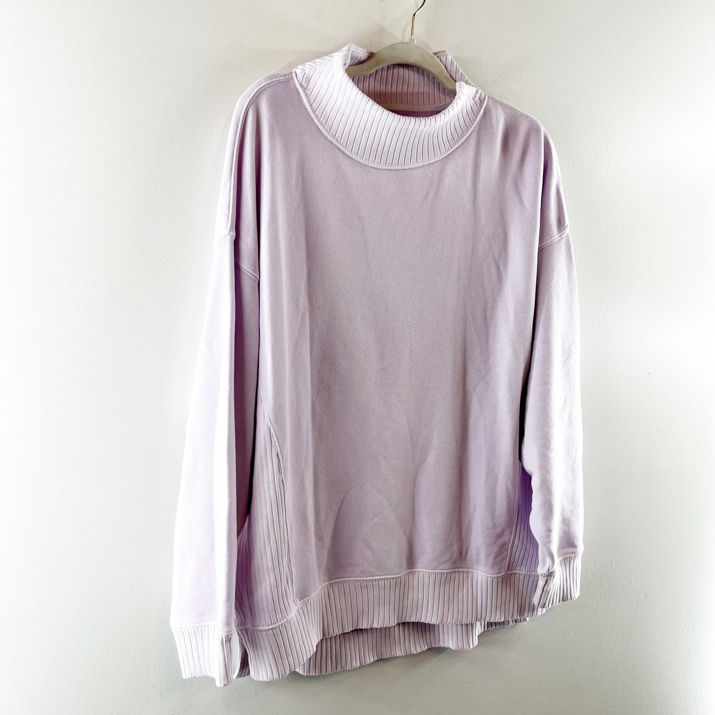Aerie Down-To-Earth Oversized Mockneck Sweatshirt Lavender Dawn