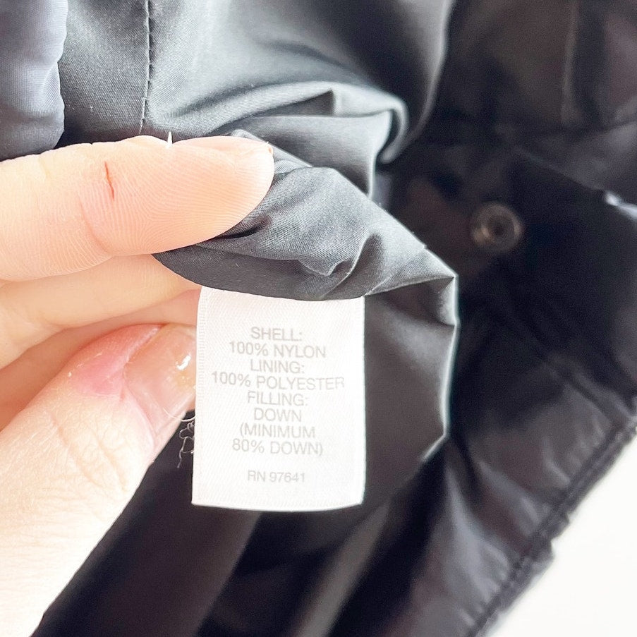 J. Jill Down Longline Full Zip Puffer Vest Black Medium