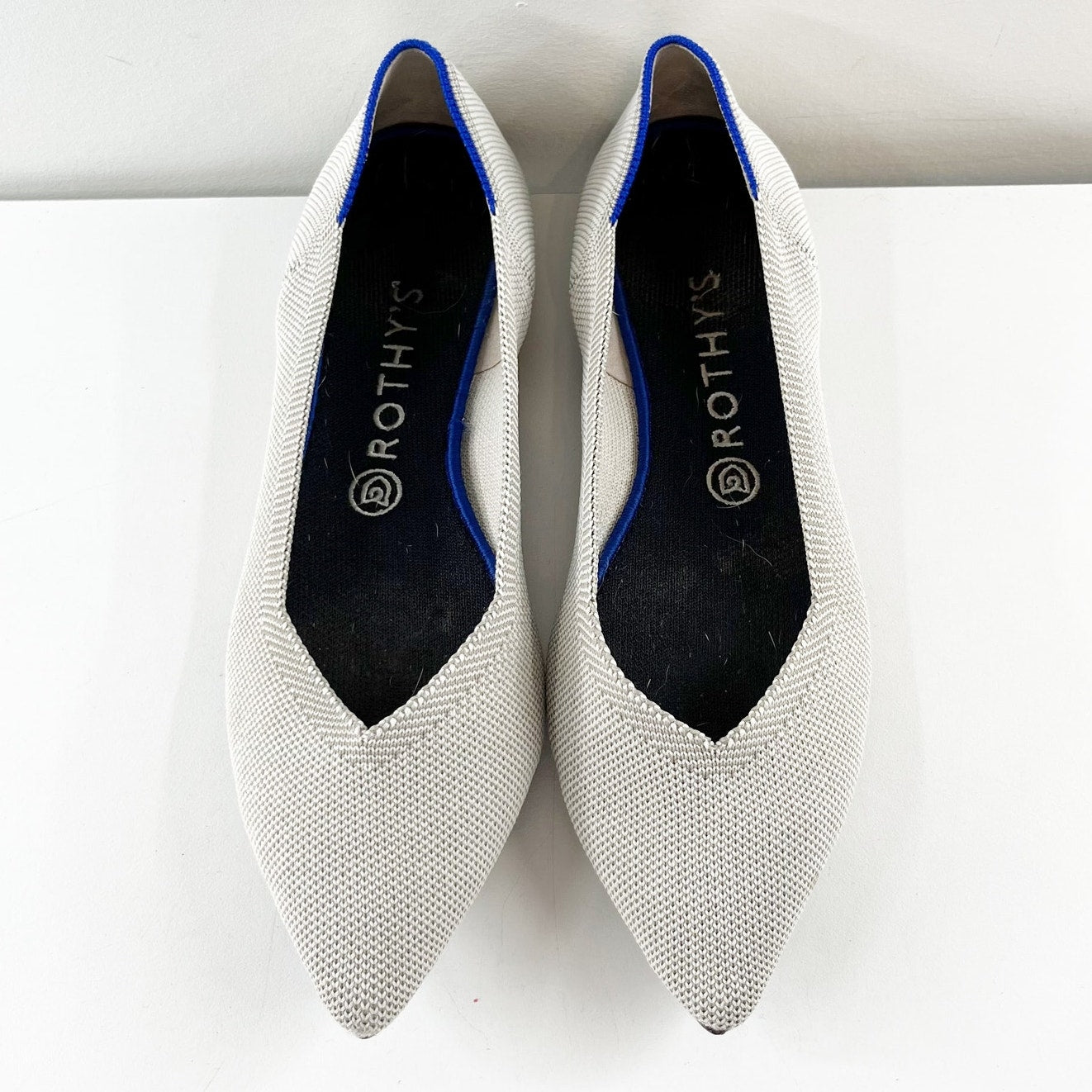 Rothy’s Slip On The Point Washable Ballet Flats Flax Birdseye Gray 10