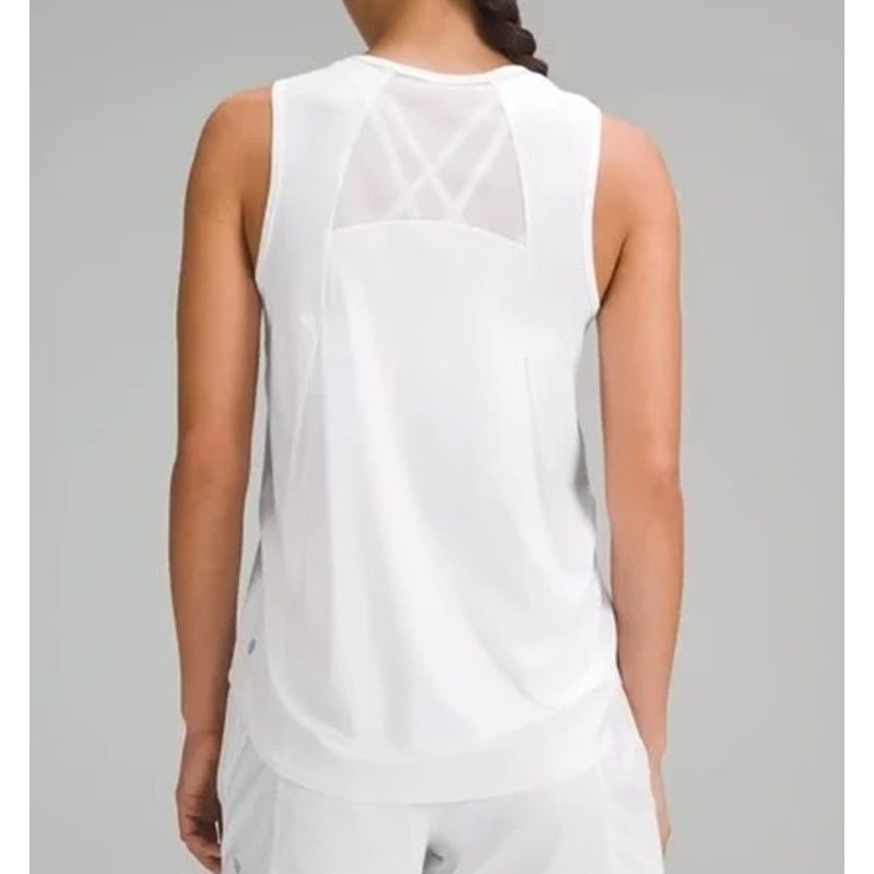 Lululemon Sculpt Flowy Relaxed Fit Mesh Muscle Tank Top White Medium