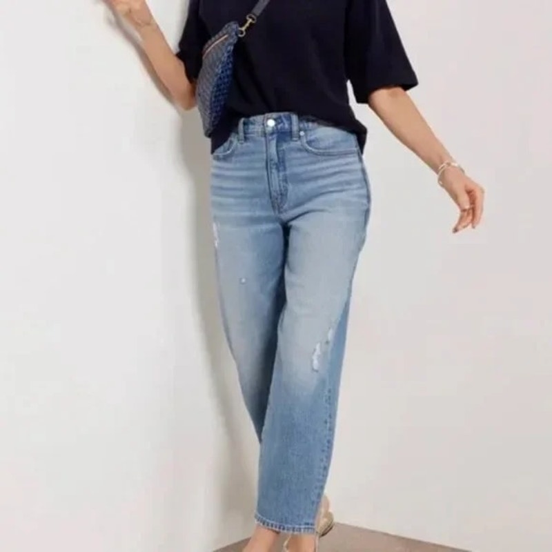 Evereve High Rise Vintage Barrel Jeans Blue 27