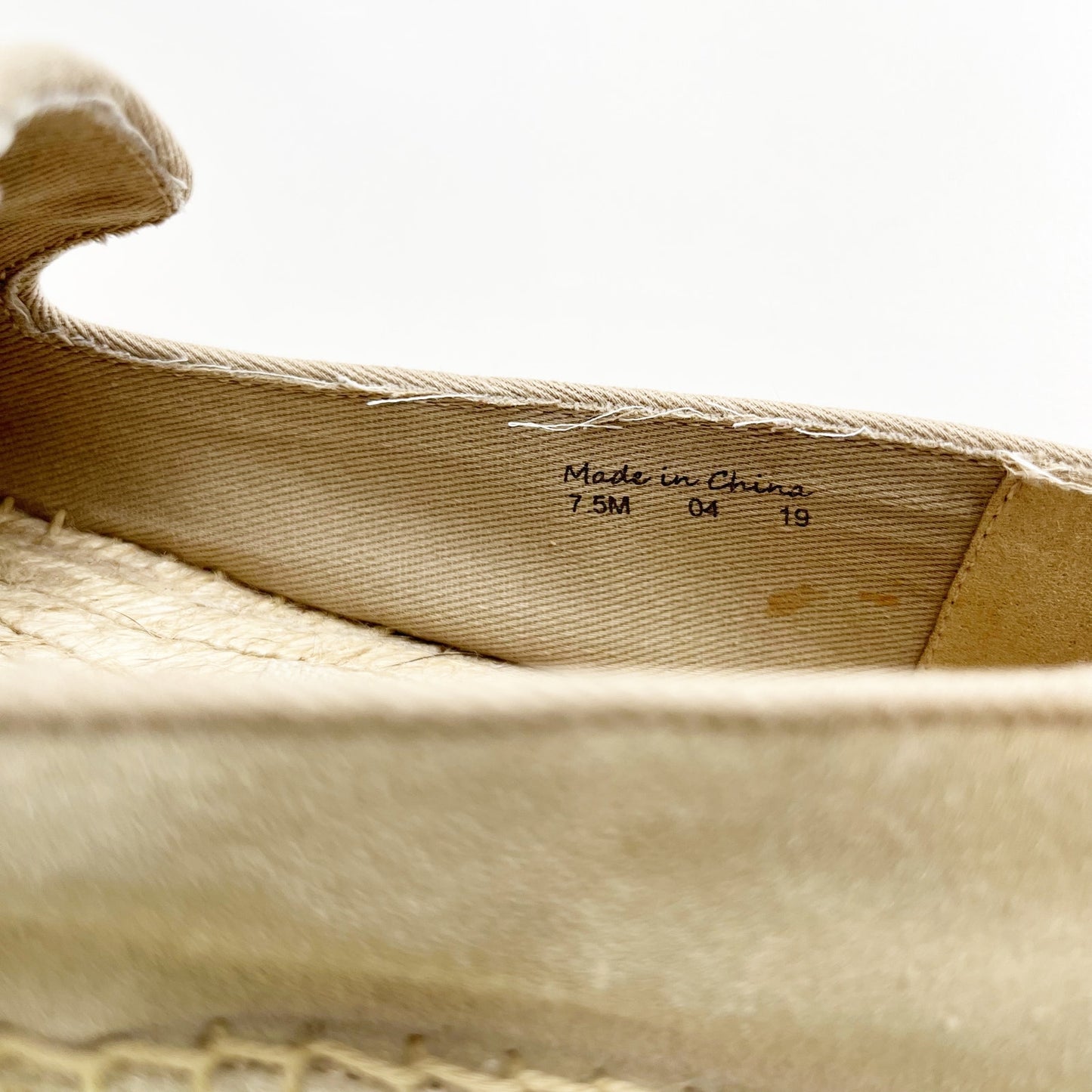Jack Rogers Luna Suede Embroidery Slip On Flat Espadrilles Shoes Sand 7.5