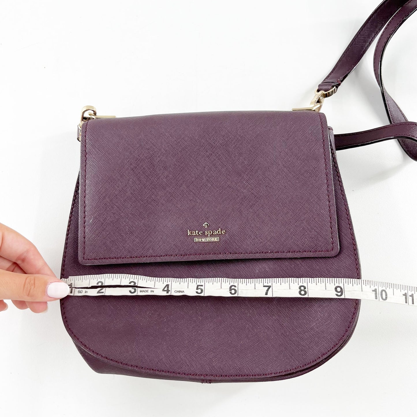 Kate Spade New York Cameron Street Byrdie Saddle Crossbody Bag Purple