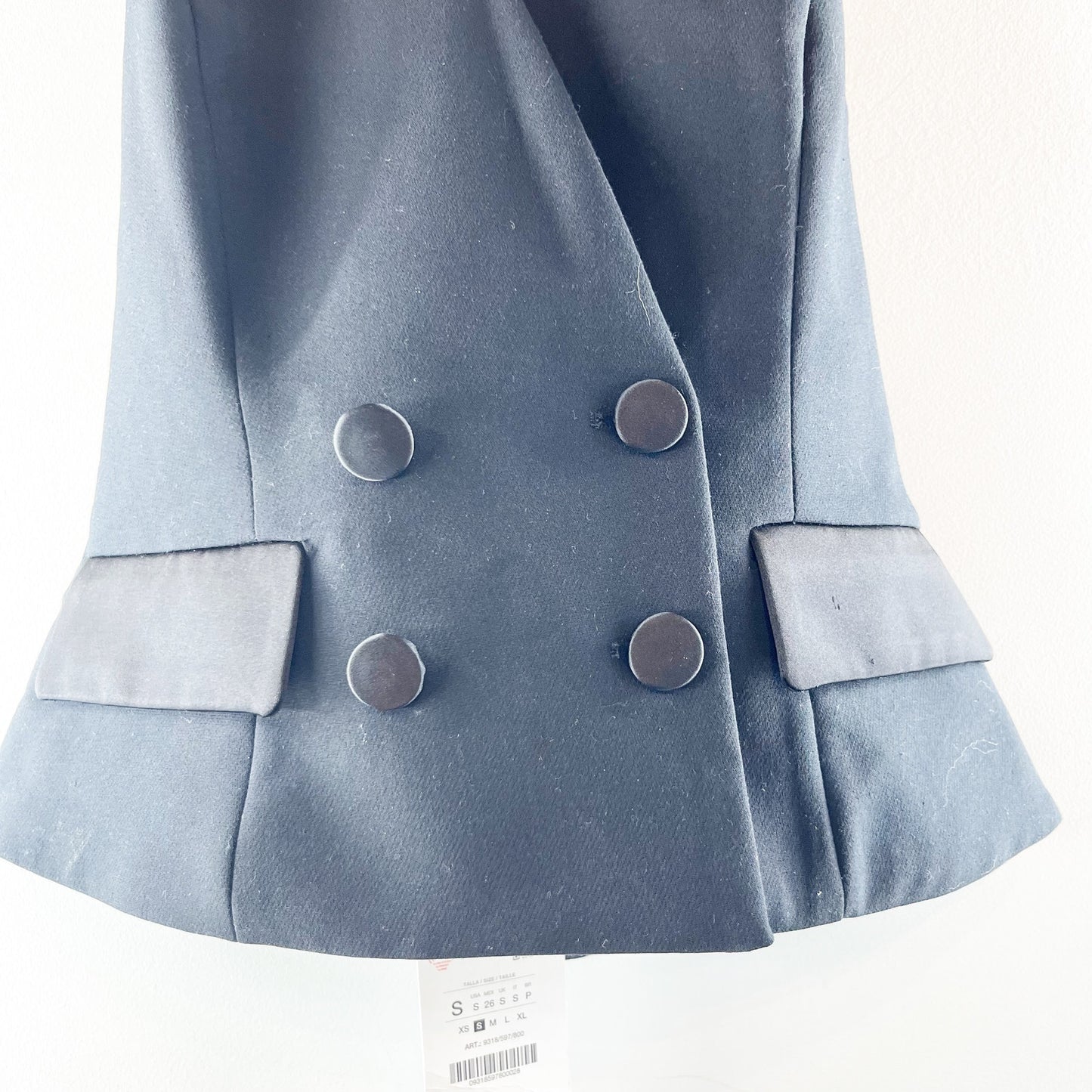 ZARA Halter Tuxedo Style Blazer Vest Black Small