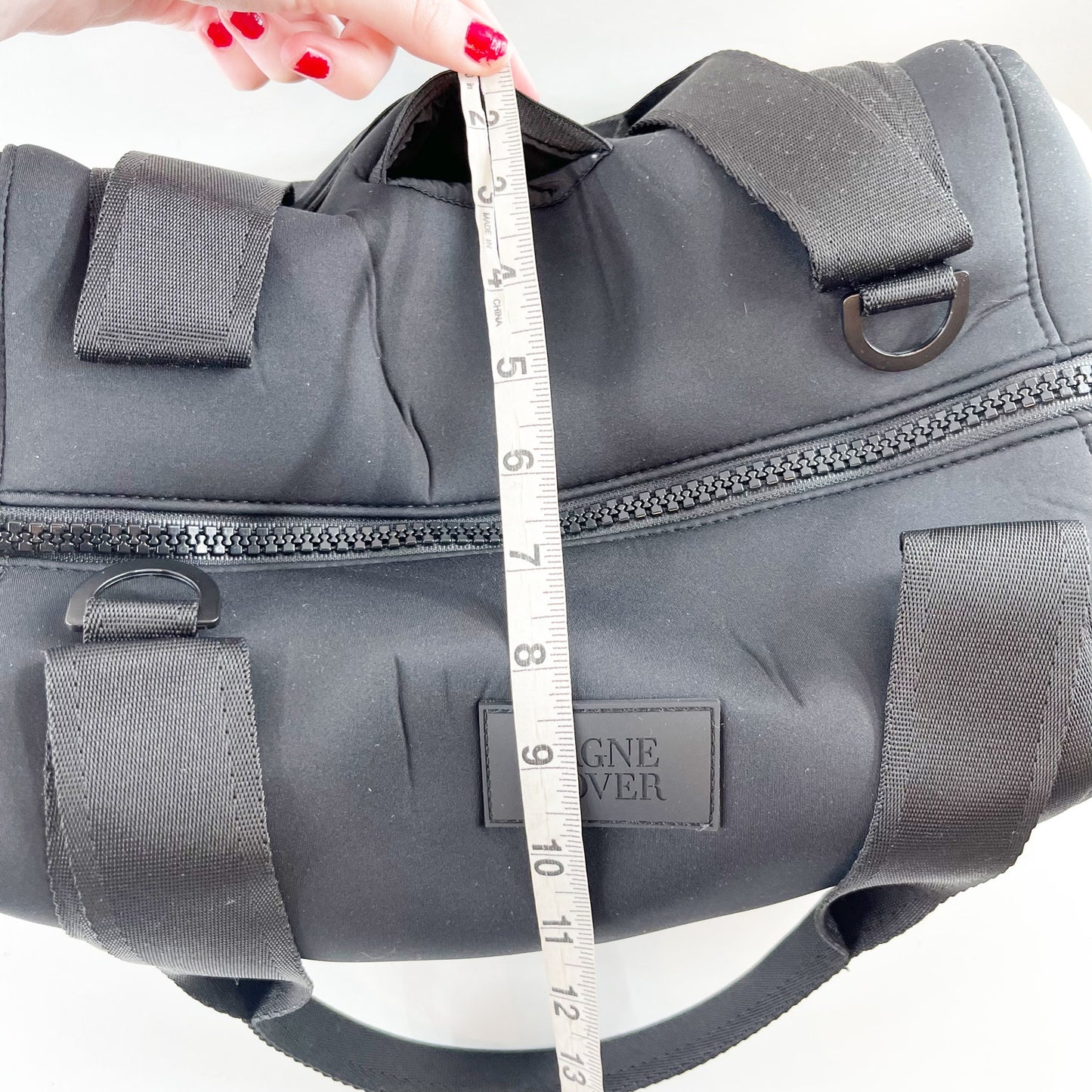 Dagne Dover Landon Neoprene Duffel Travel Bag Black Onyx Medium