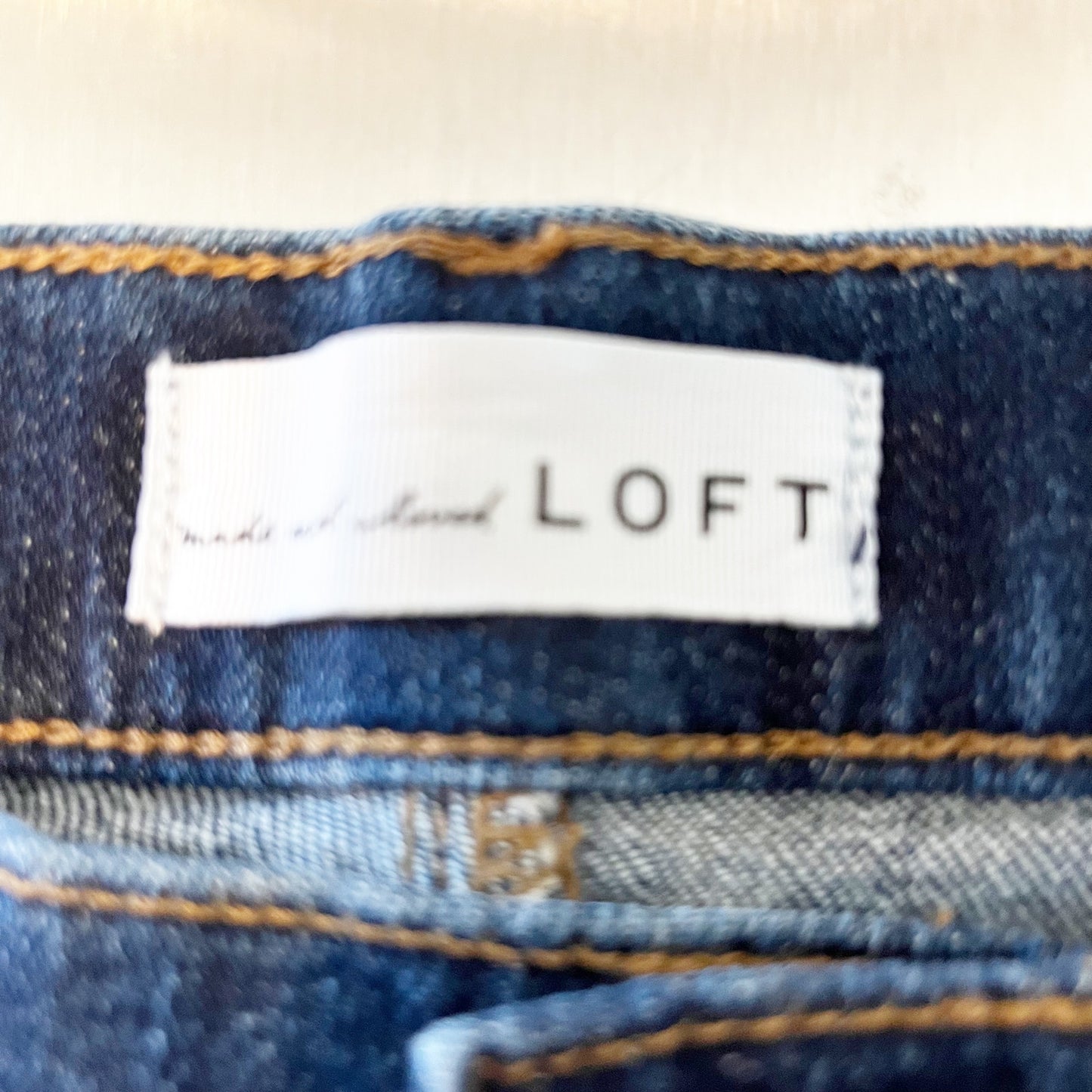 LOFT Fresh Cut High Rise Kick Crop Jeans in Pure Dark Indigo Wash Blue 4