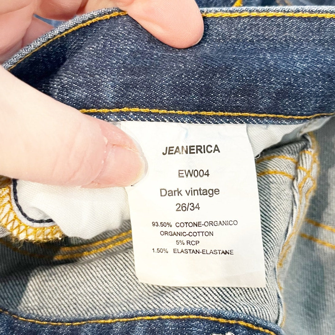 Jeanerica Eiffel High Ries Straight Leg Jeans Dark Vintage Blue 26 / 2