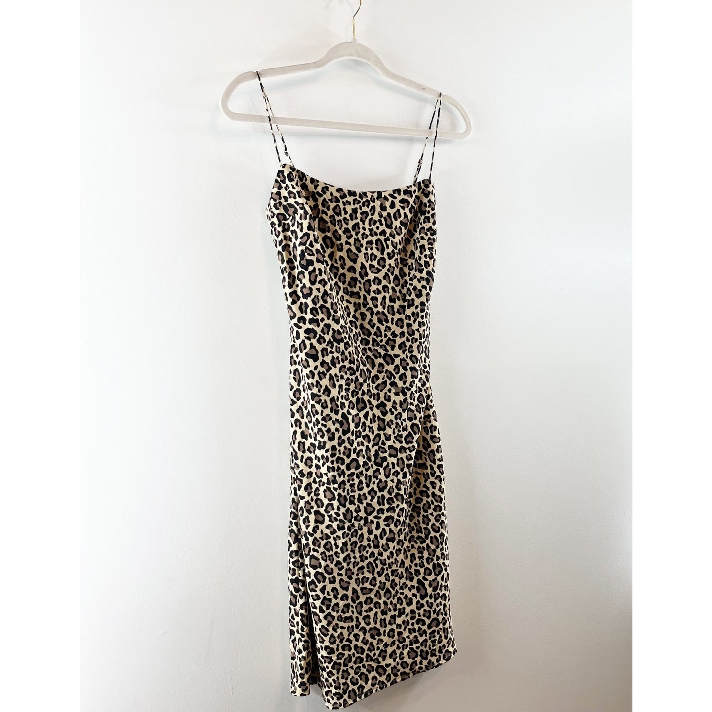 Abercrombie & Fitch The Julia Slip Midi Dress Leopard XS