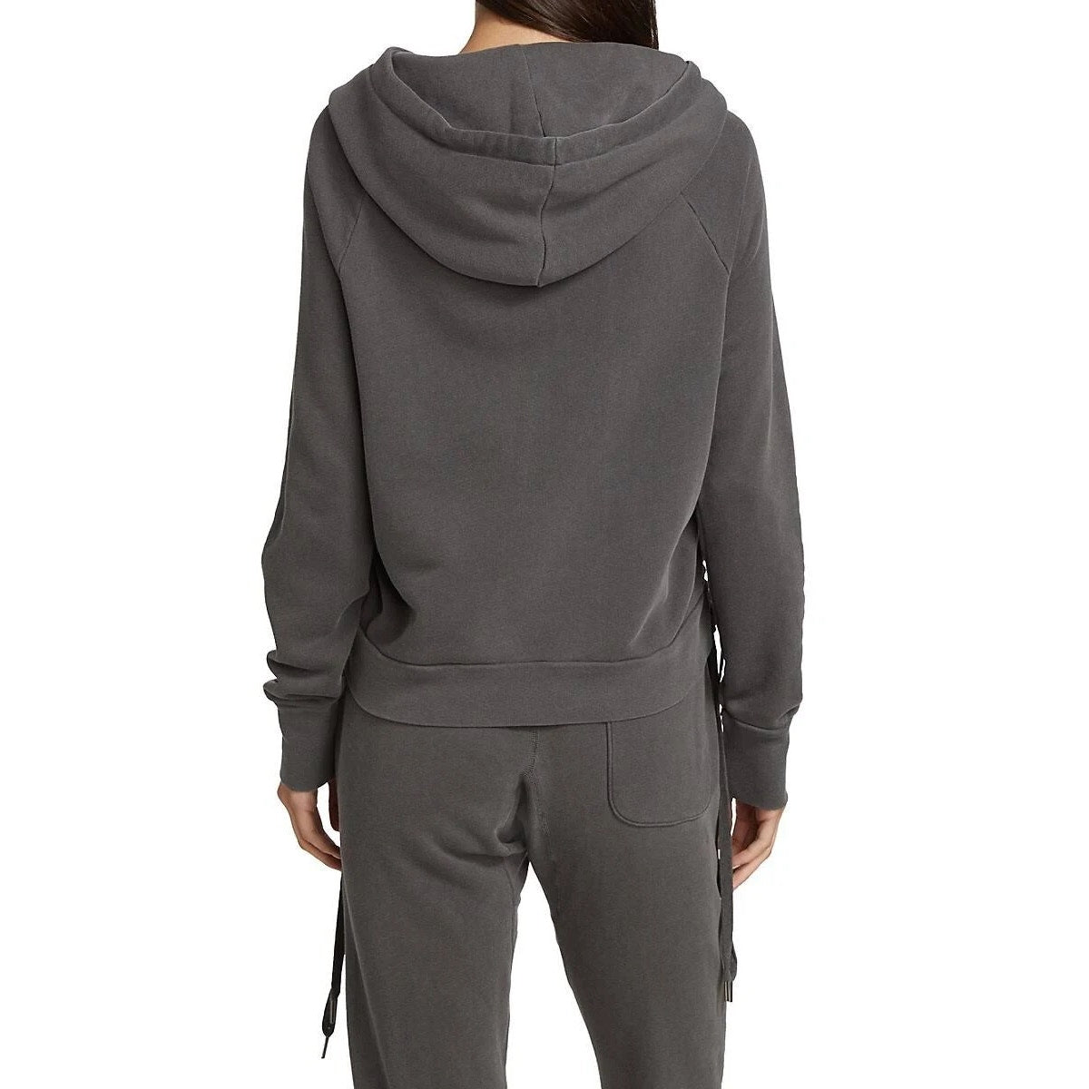 NSF Clarah 100% Cotton Cinch Side Long Sleeve Kangaroo Pocket Hoodie Gray M
