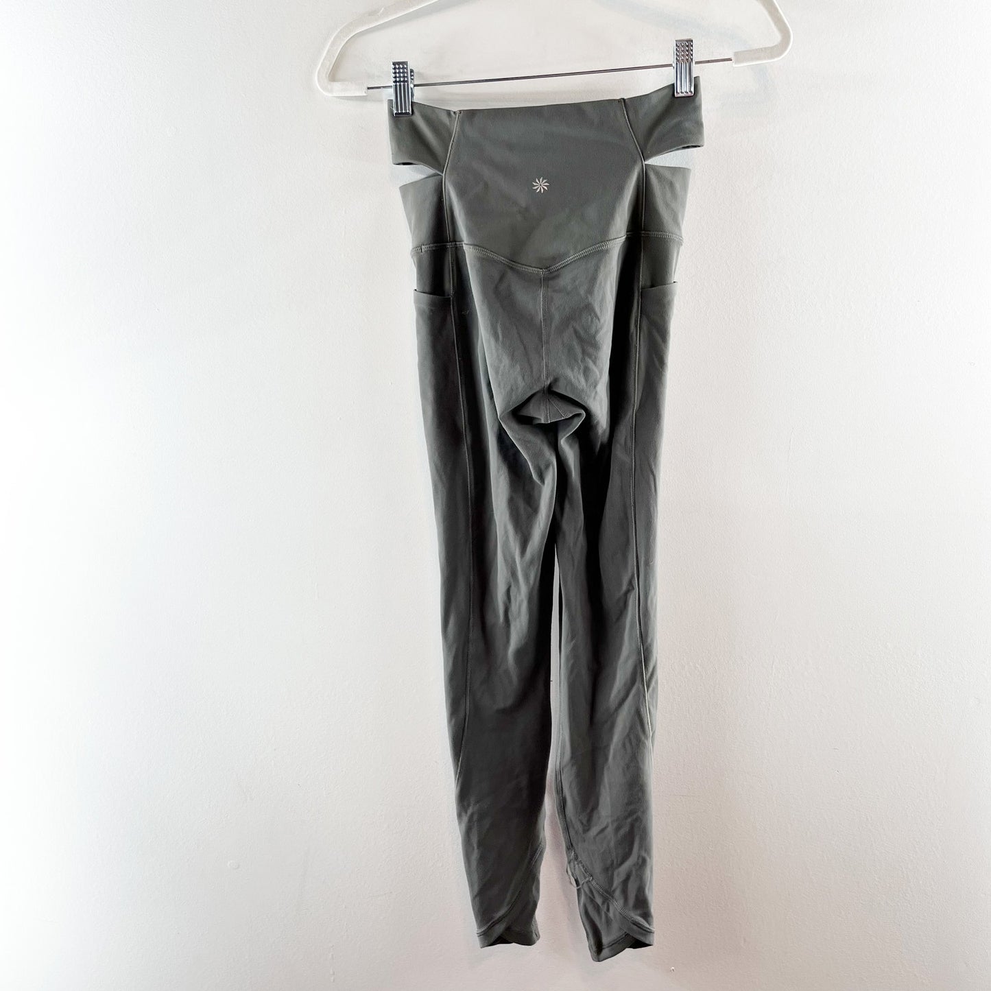 Athleta Salutation Stash Wrap Tight Leggings Hematite Gray XS