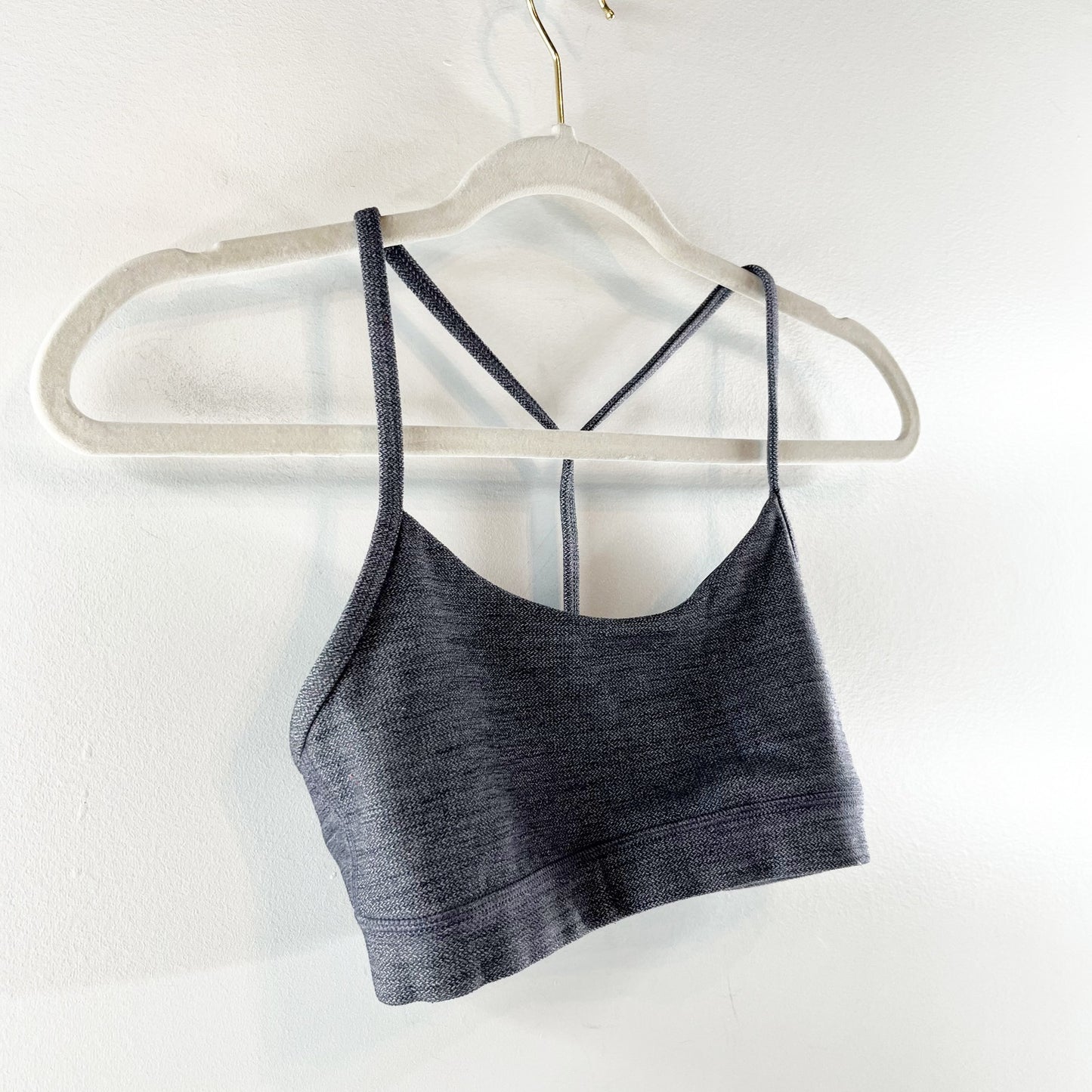 Lululemon Flow Y Bra Nulu Mini Heathered Herringbone Heathered Black White Black