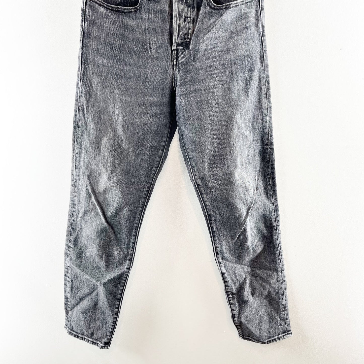 Levi's High Rise Button Fly Wedgie Icon Fit Ankle Straight Leg Jeans Black 27