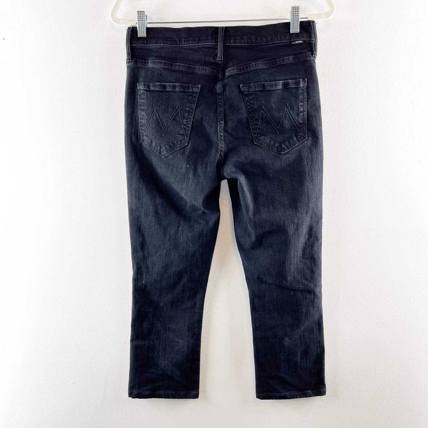 Mother The Mid Rise Dazzler Crop Ankle Jeans Not Guilty Wash Black 29 / 8