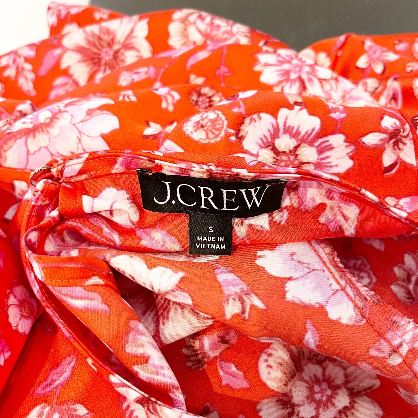 J. Crew Winter Garden Floral Blouse Top in Poppy Fields Orange Small