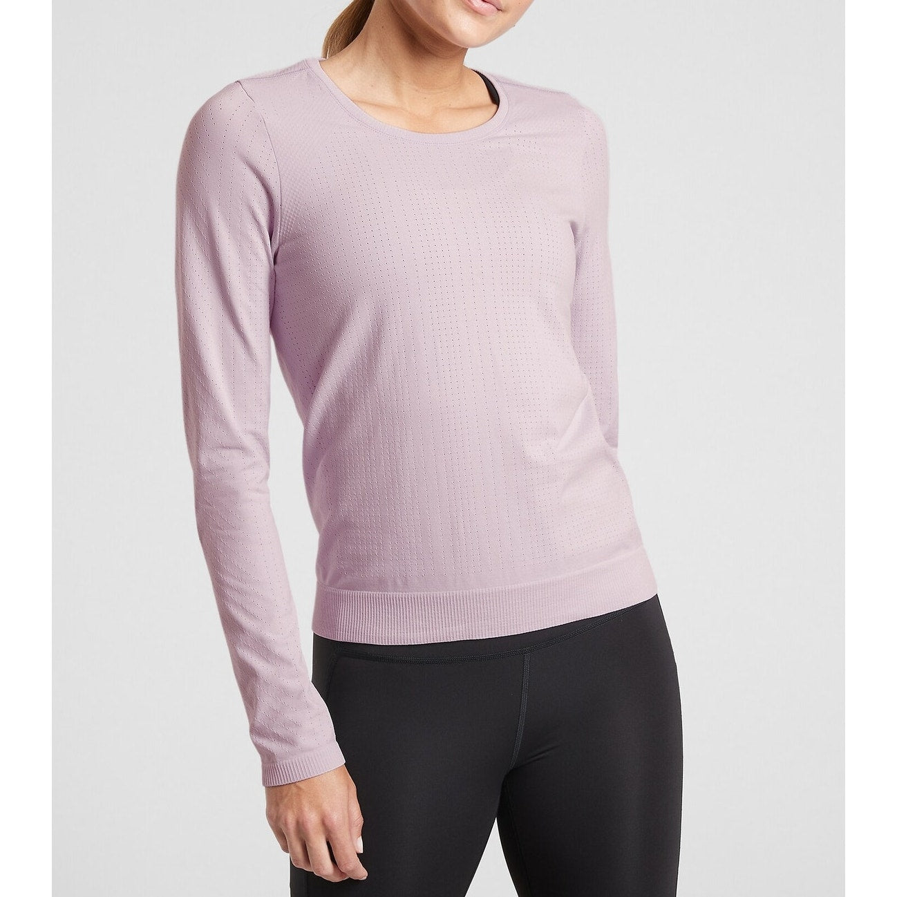 Athleta In Motion Seamless Long Sleeve Activewear T-Shirt Top Light Purple M