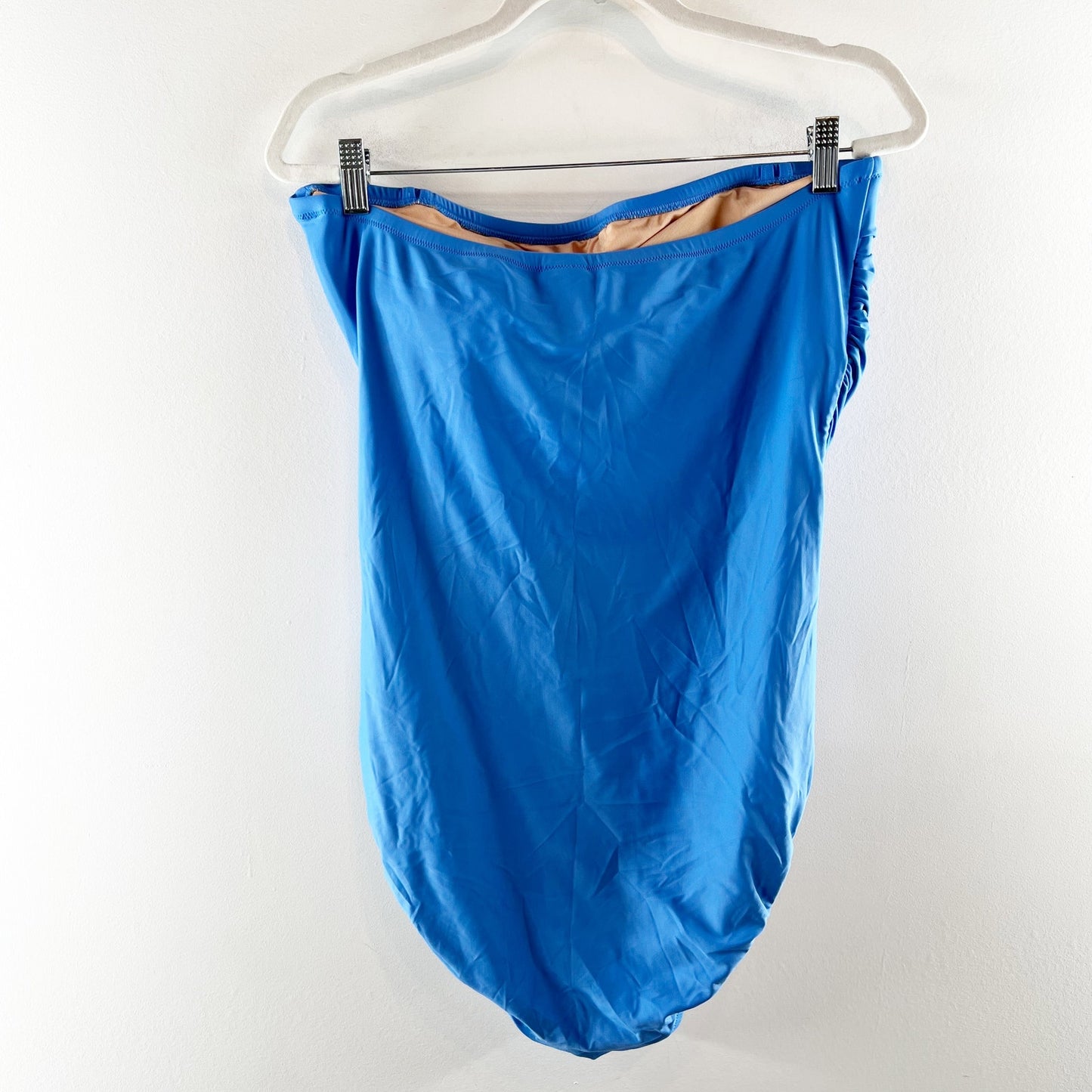J. Crew Strapless One Piece Ruched Swimsuit Blue 16