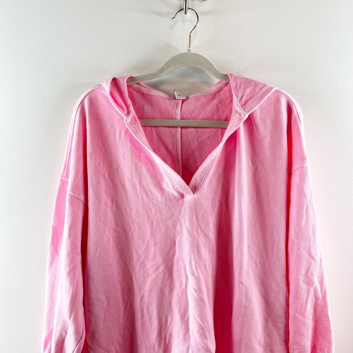 Old Navy Oversized French Terry Hooded Sweatshirt Neon Pink Small