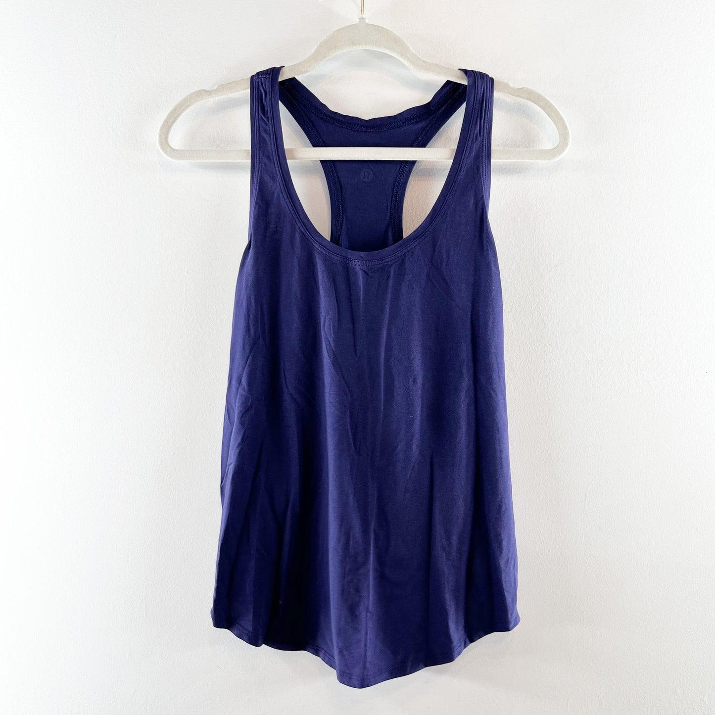 Lululemon Love Cotton Curved Hem Racerback Tank Top Blue Medium