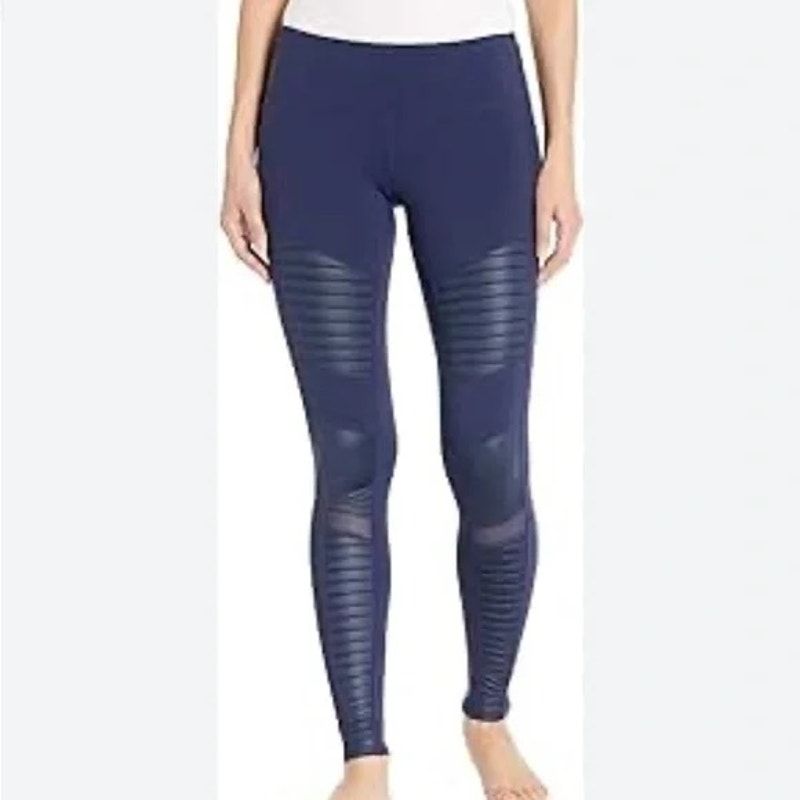Alo Yoga Moto Leggings Pants Navy Blue Medium