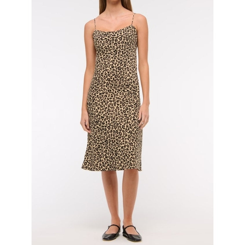 Abercrombie & Fitch The Julia Slip Midi Dress Leopard XS