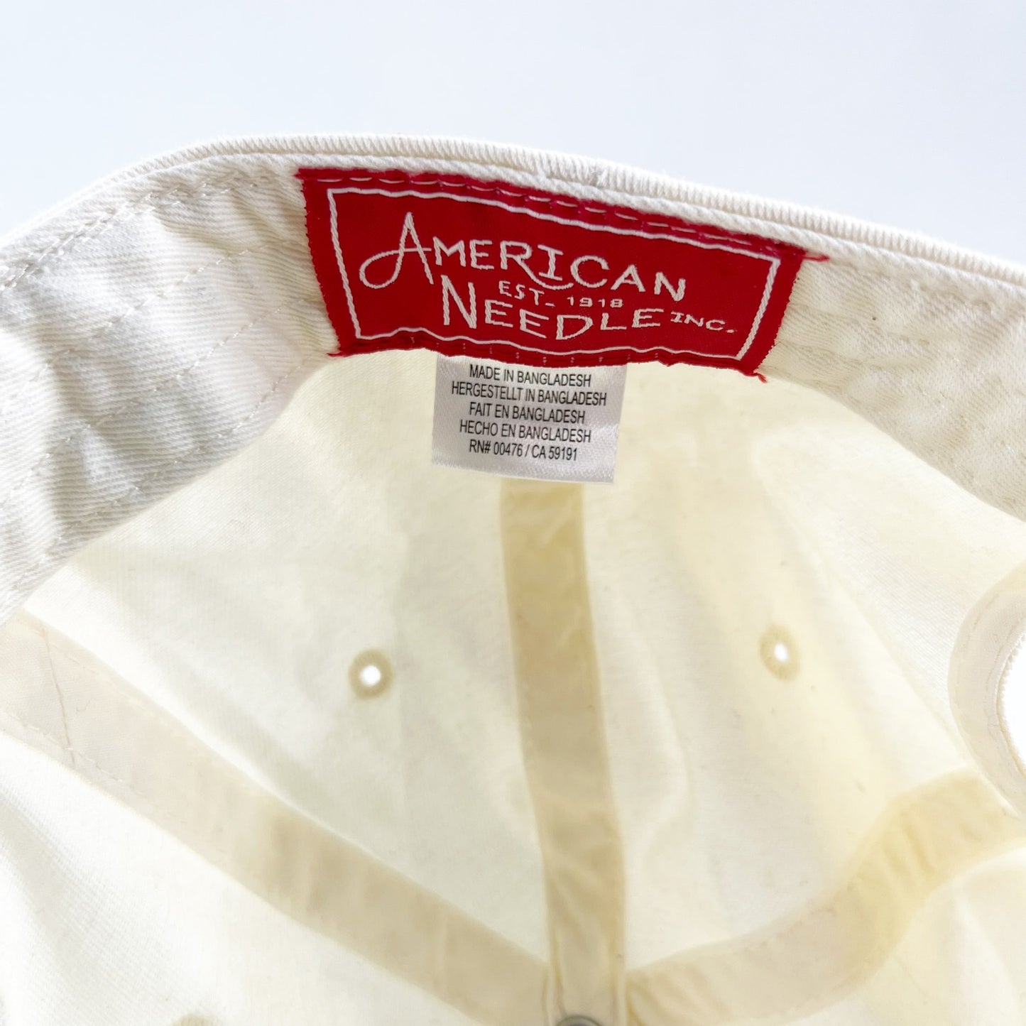 American Needle Go Sports Embroidered Baseball Hat Cream Black