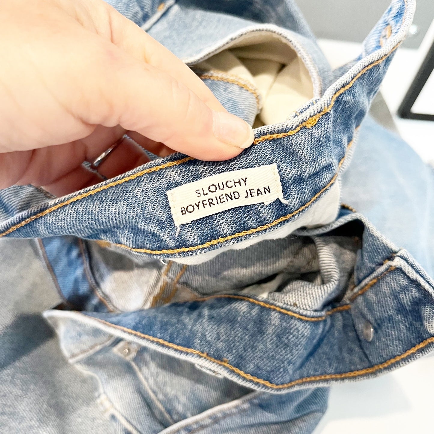 J. Crew Slouchy Boyfriend Distressed High Rise Chewed Hem Jeans Blue 31 Petite