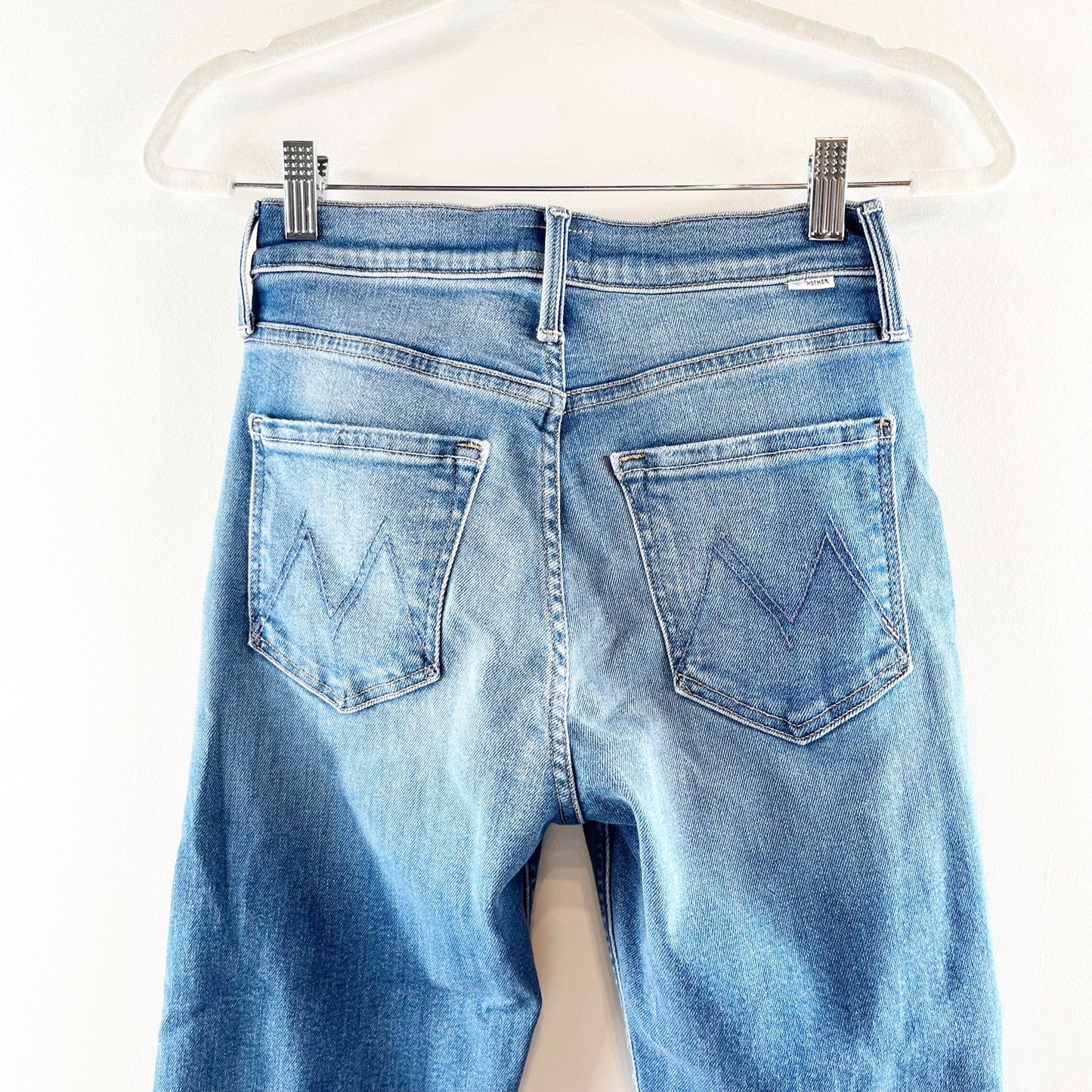 Mother The Tomcat High Rise Straight Leg Ankle Jeans in Layover Blue 25 / 0